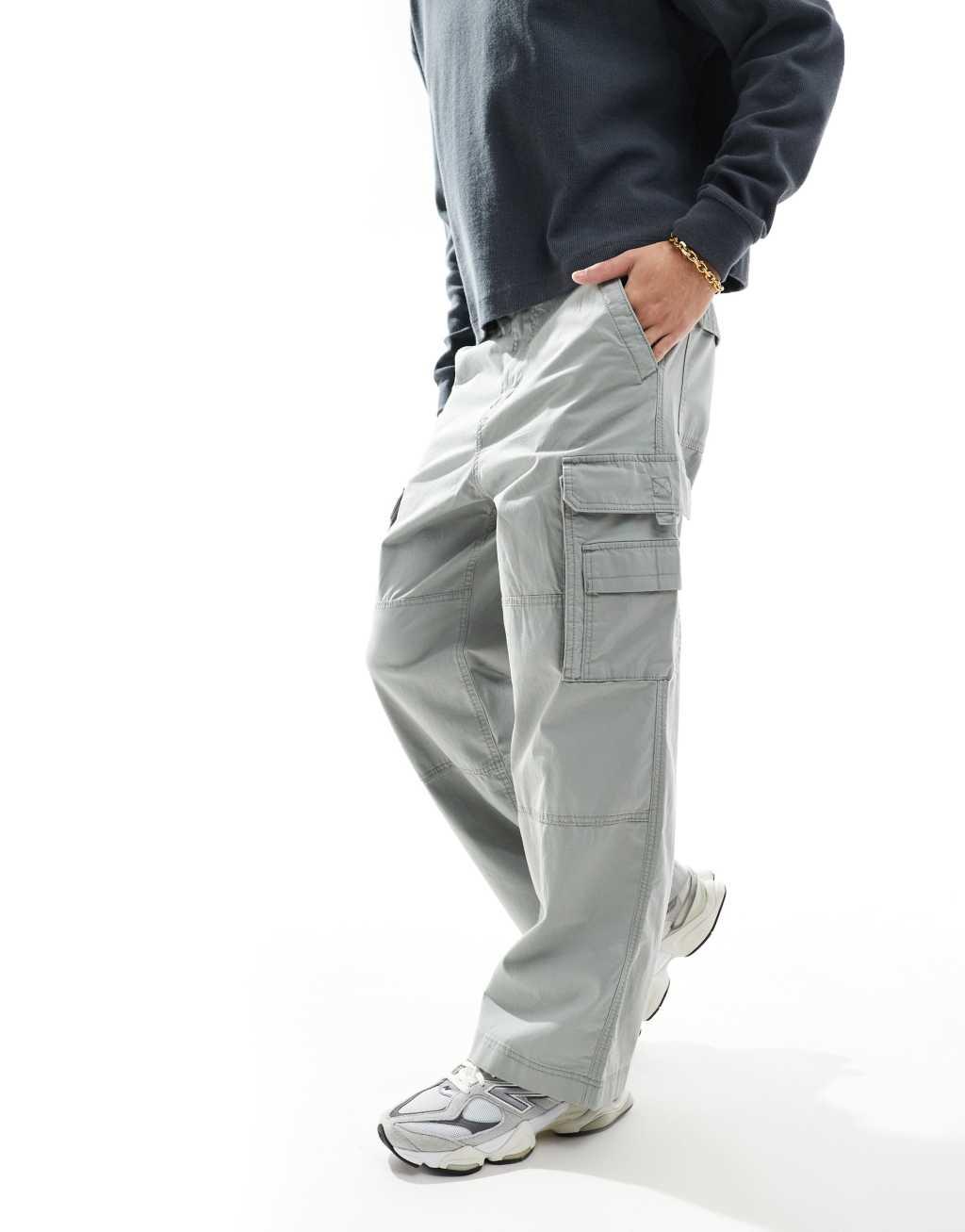Hollister baggy carpenter pants in gray Product Image