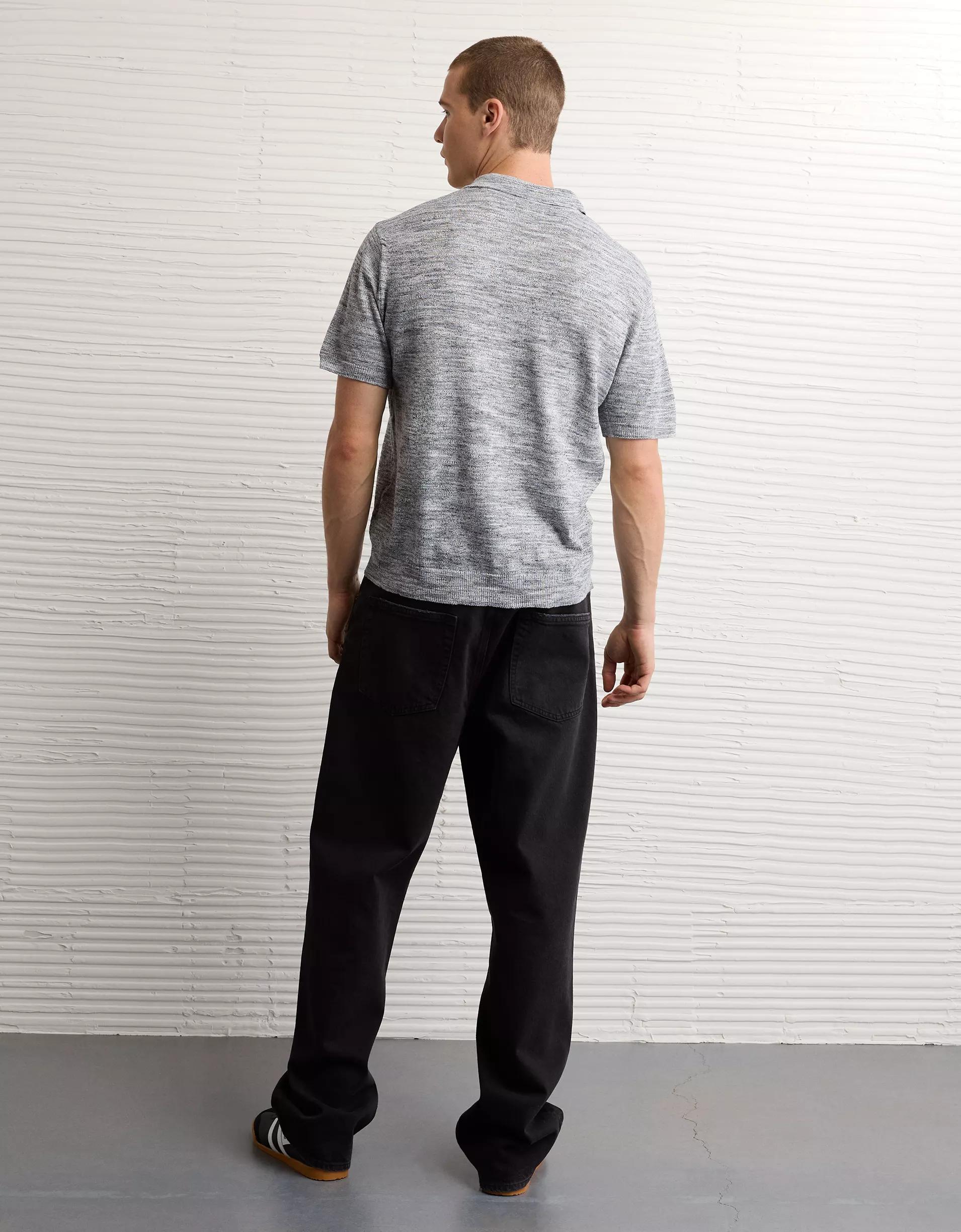 AE Space Dye Sweater Polo Shirt Product Image