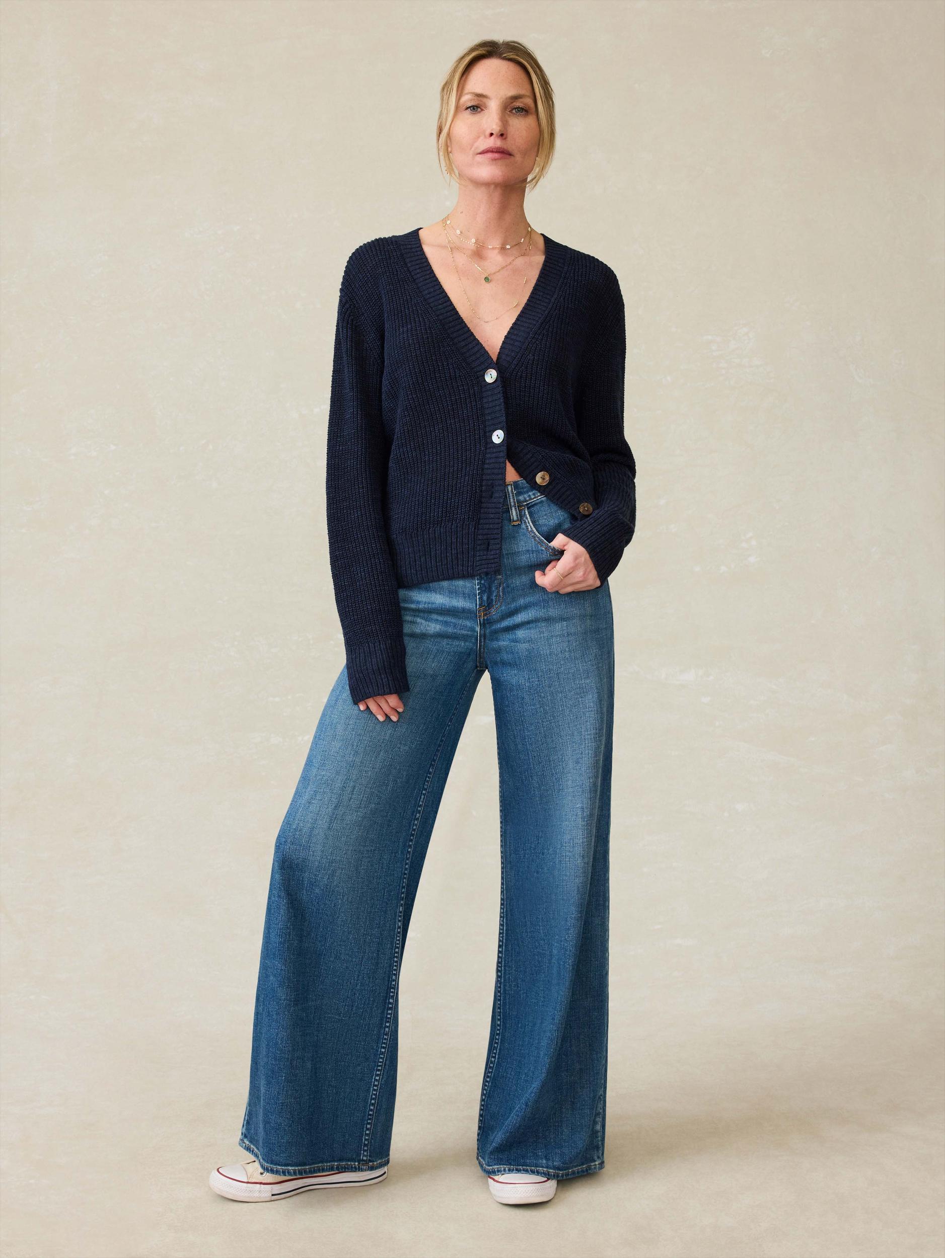 Miramar Linen Cardigan - Navy Blazer Female Product Image