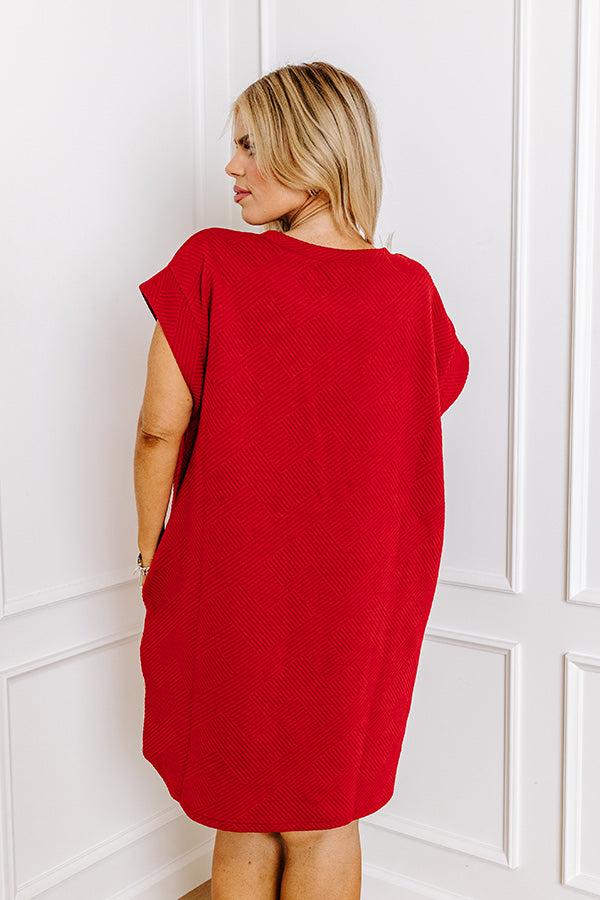 Sunny Days Shift Dress in Crimson Curves Product Image