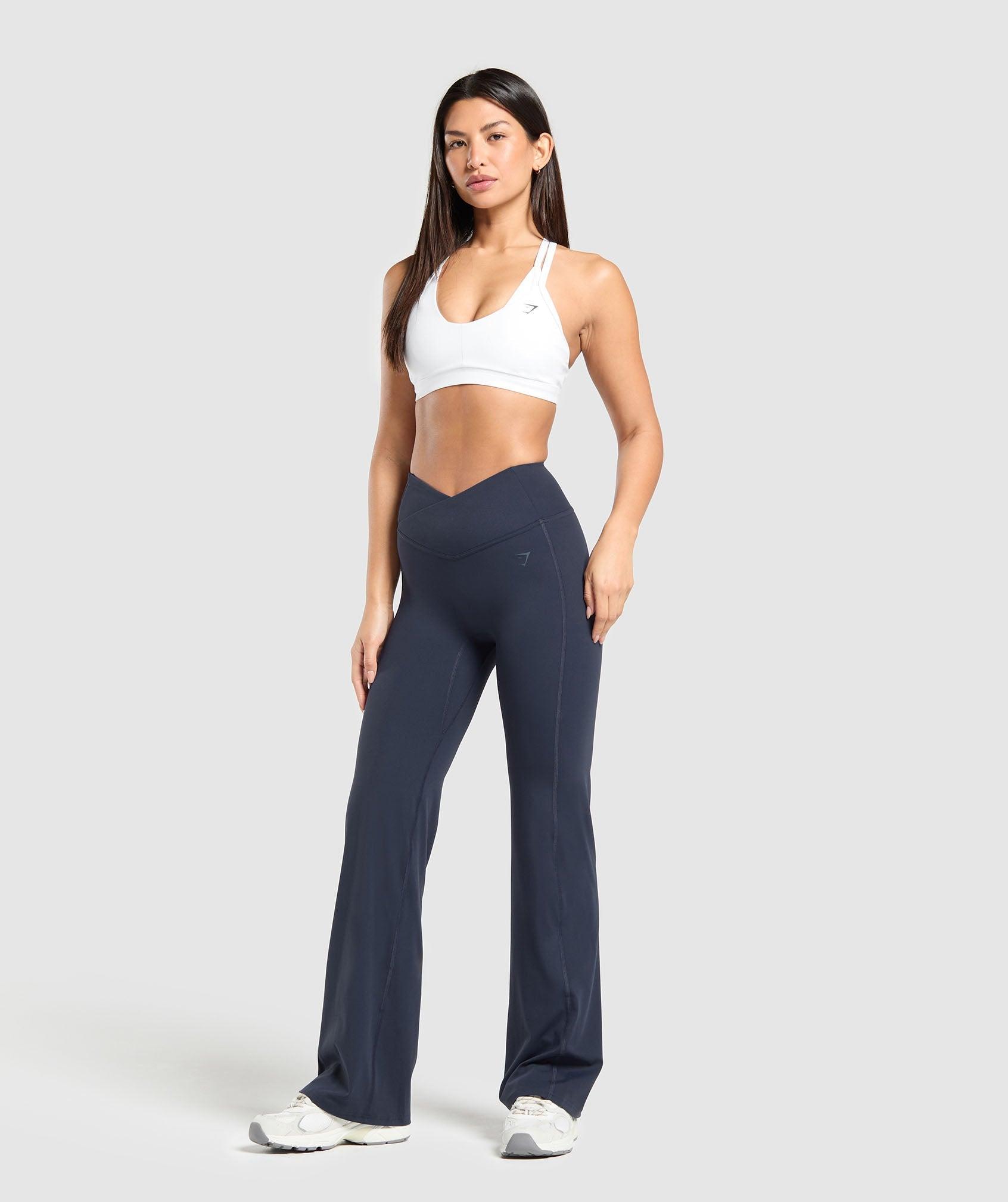 Gymshark Crossover Flared Leggings - Heavy Blue Female Product Image