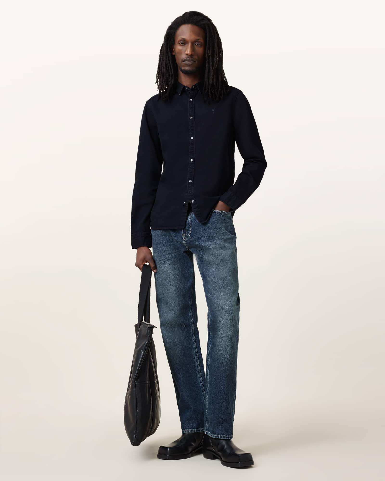 Gleason Press Stud Ramskull Denim Shirt Product Image