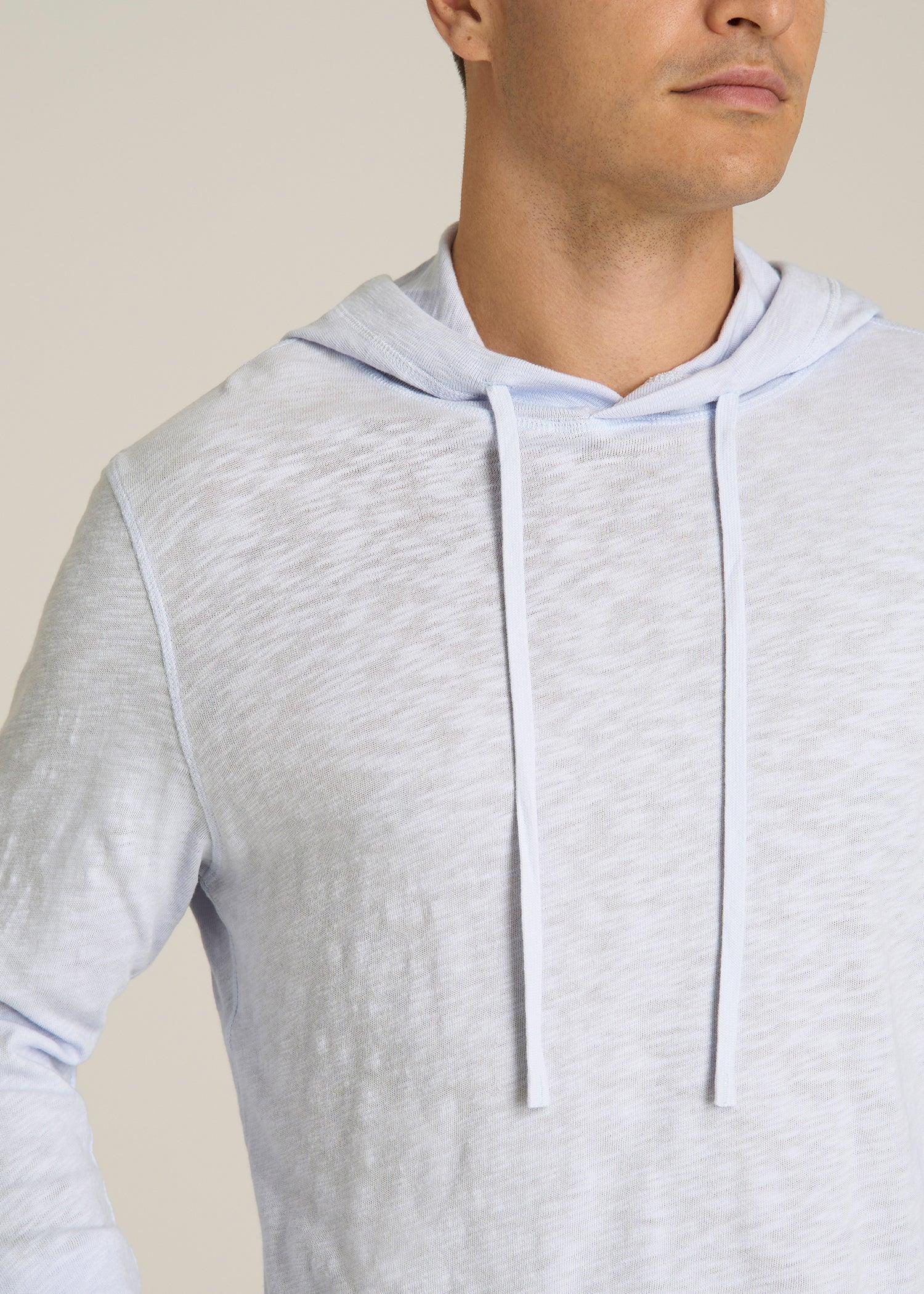 Sunwashed Slub Pullover Hoodie for Tall Men in Heathered Grey Male Product Image