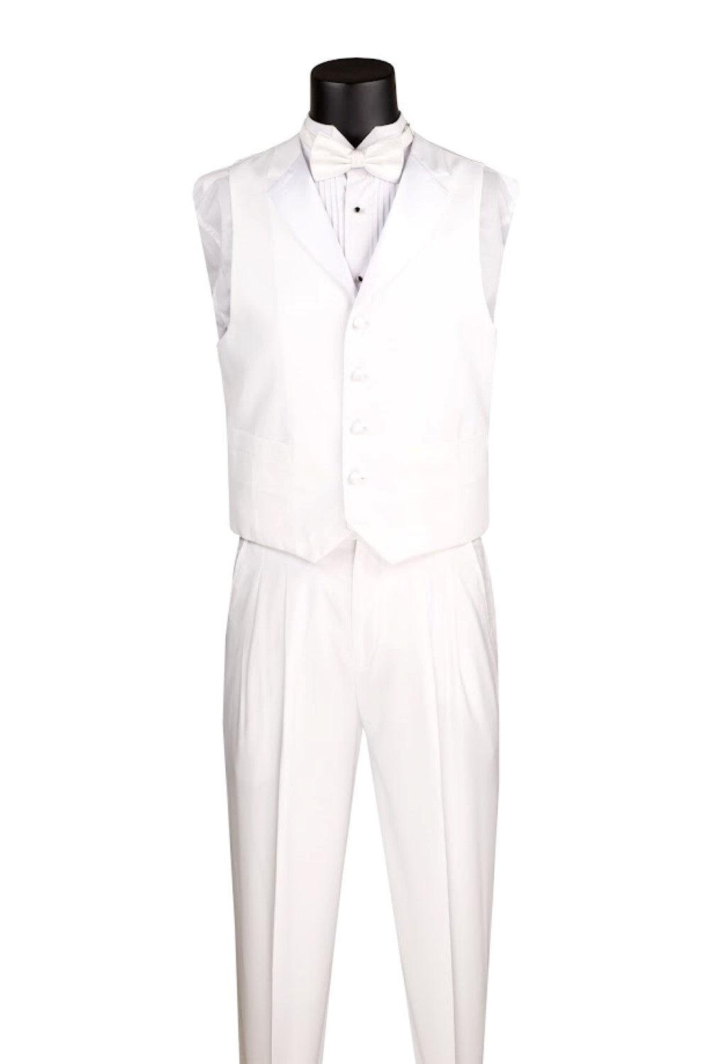 Men's Tuxedo Regular Fit Collection With Tails 3 Piece In White Male Product Image