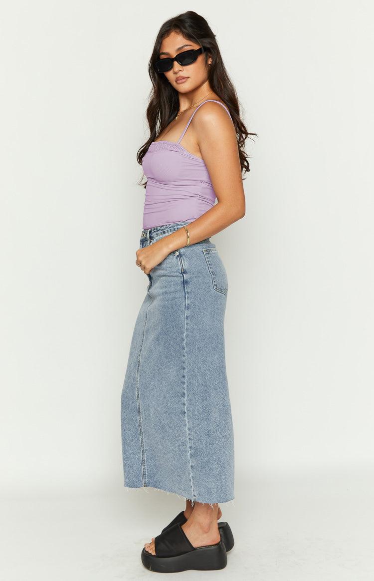 Isla Blue Denim Midi Skirt Baby Product Image