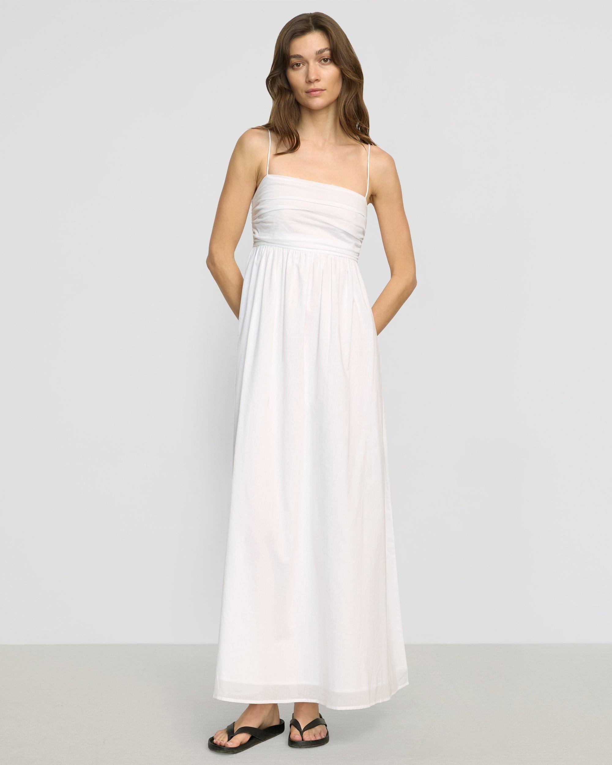 Aurora Ruched Organic Cotton Maxi Dress Product Image