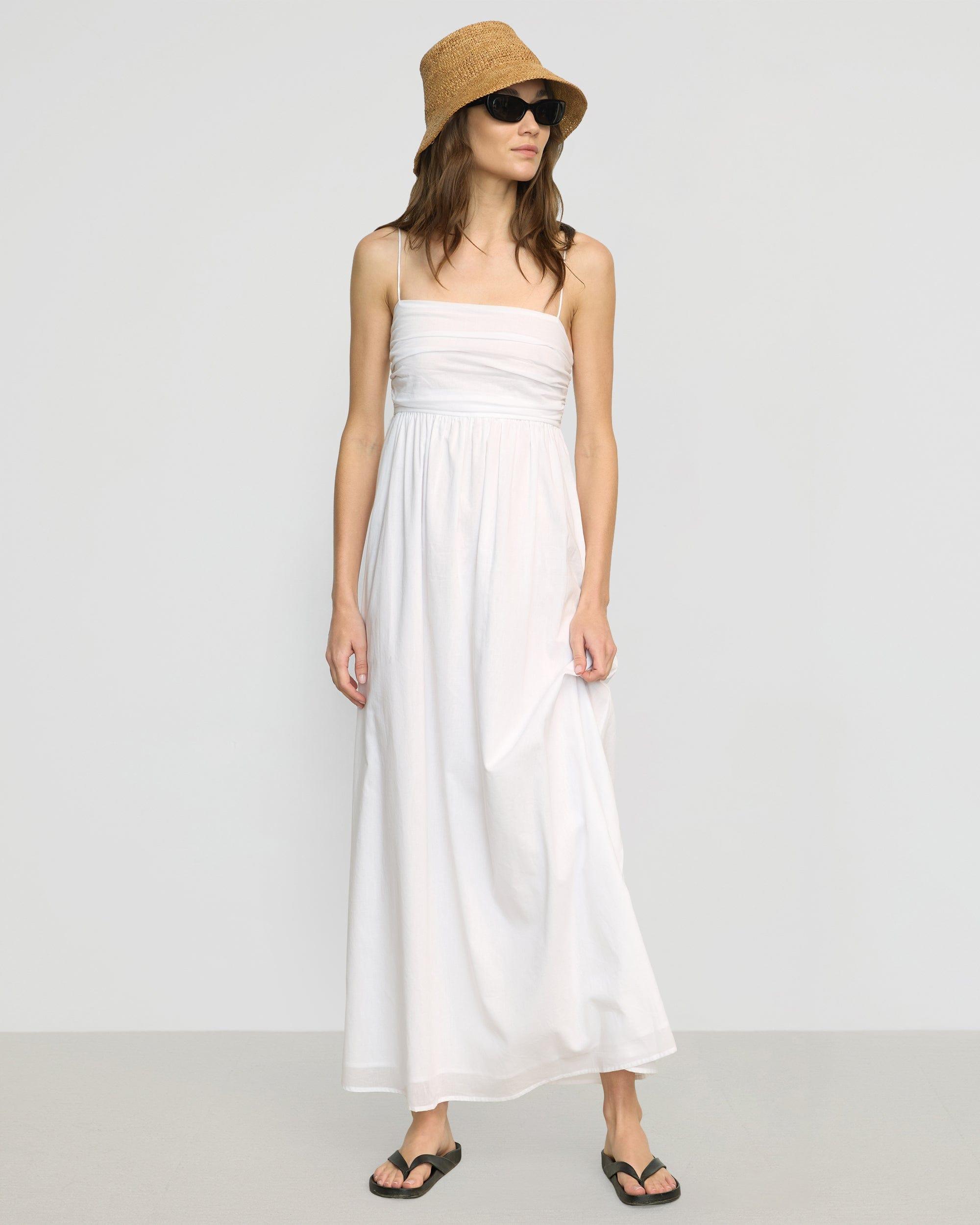 Aurora Ruched Organic Cotton Maxi Dress Product Image
