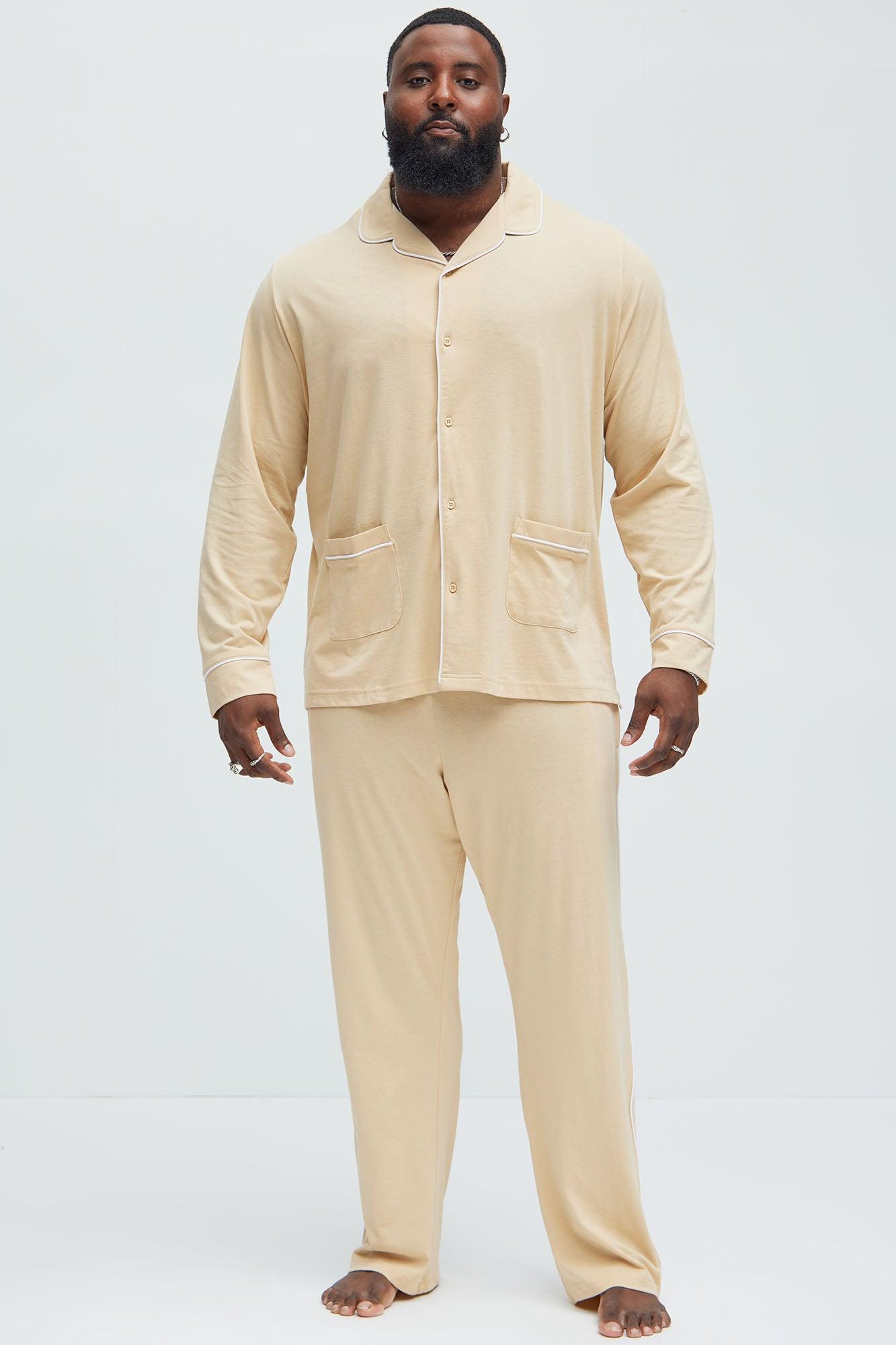 Modern Relaxed Pajama Long Sleeve - Khaki Product Image