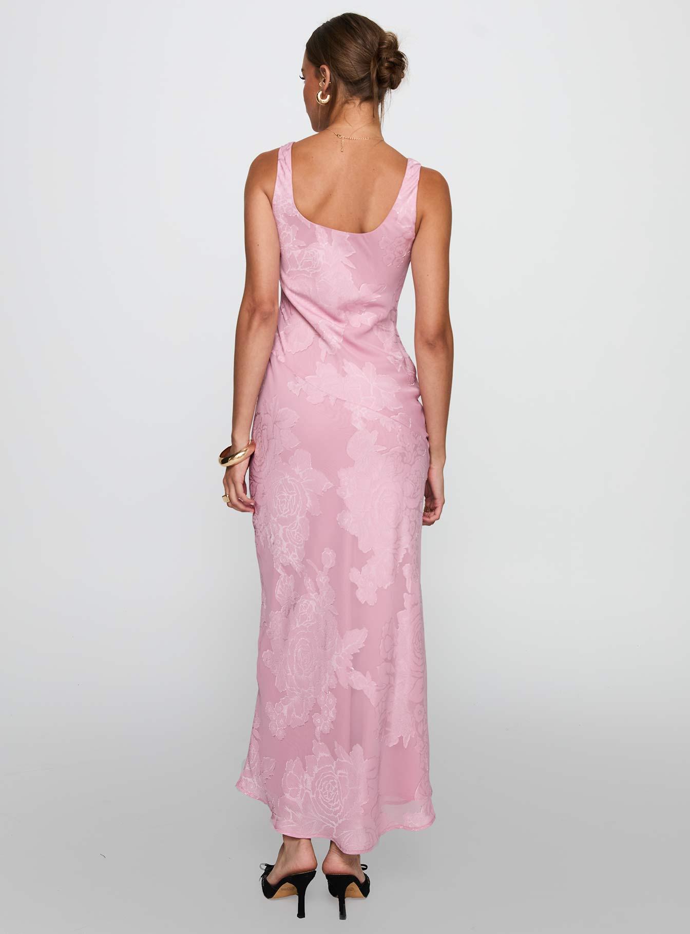 Brietta Cowl Maxi Dress Pink Product Image