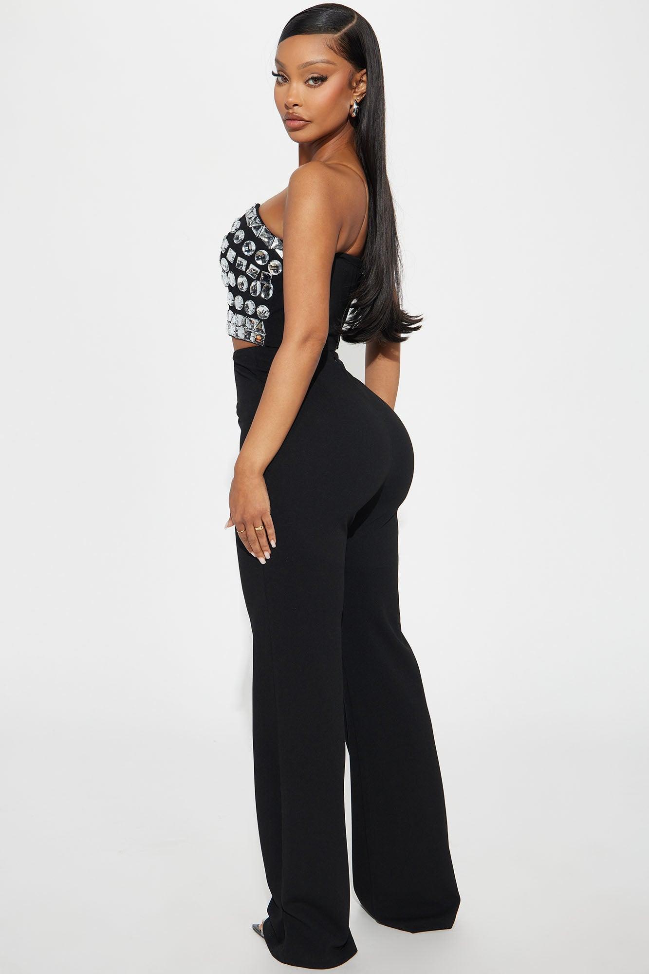 Valentina Embellished Pant Set - Black Product Image