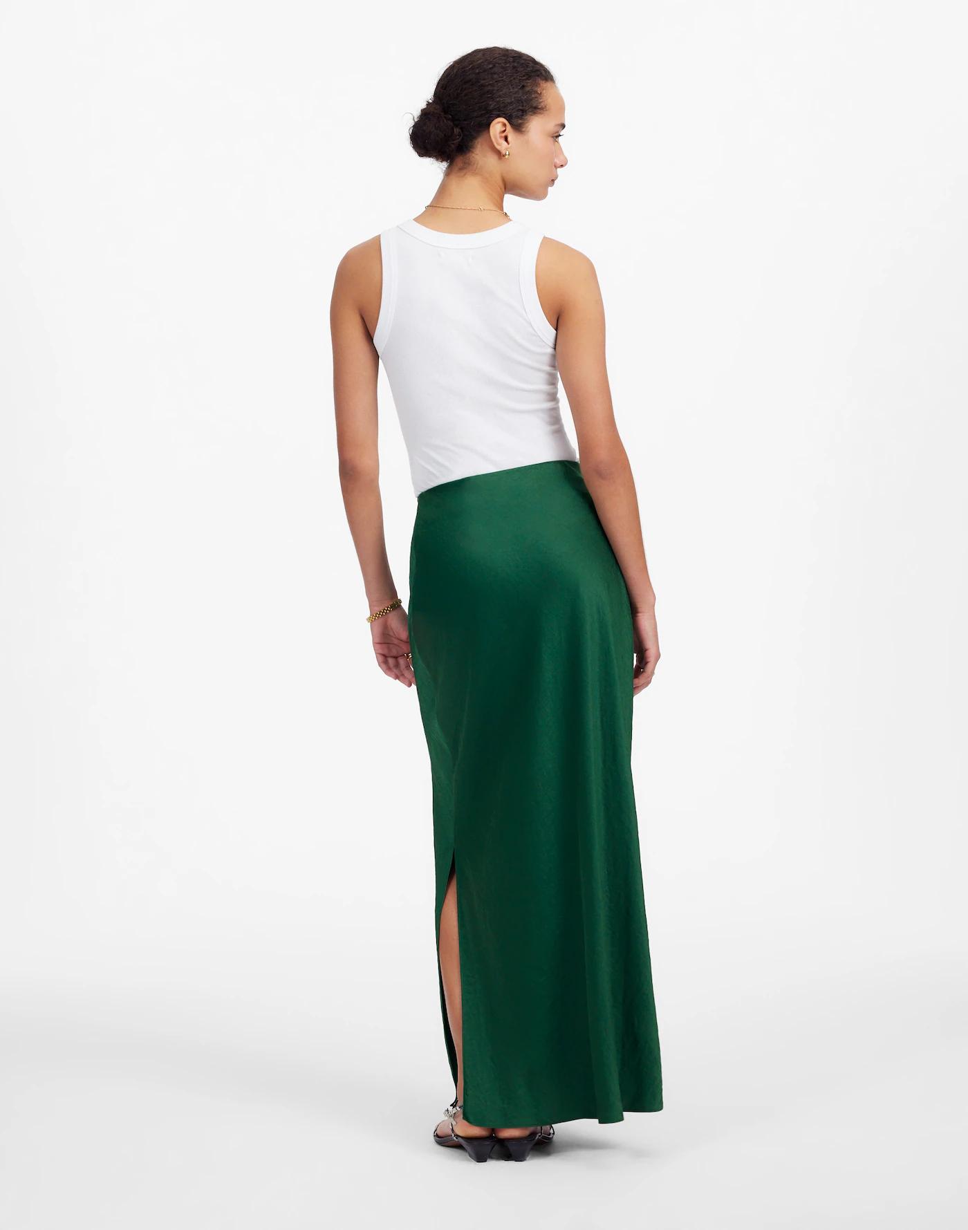 Satin Maxi Slip Skirt Product Image