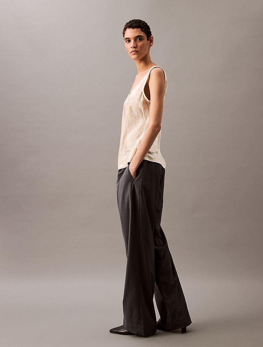 Crushed Satin Print Tank Top Product Image