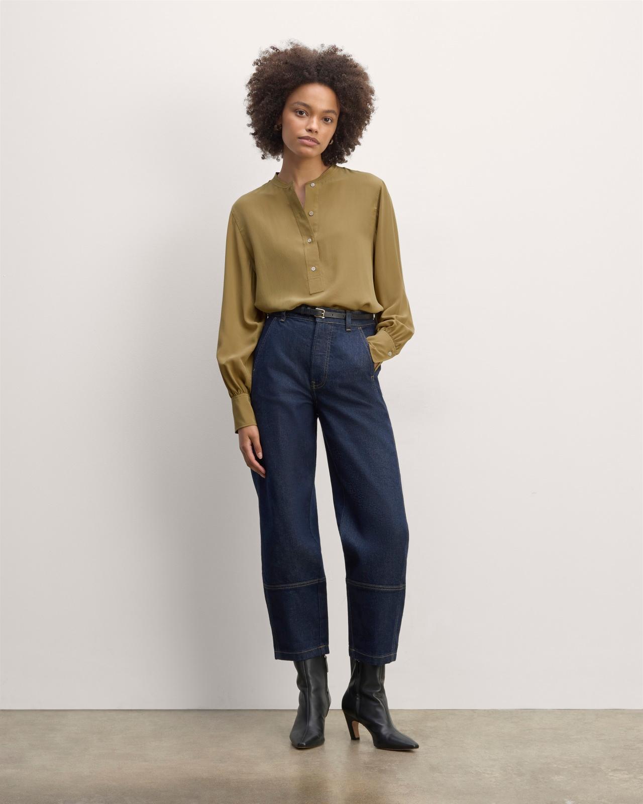 The Henley Shirt in Washable Silk Product Image