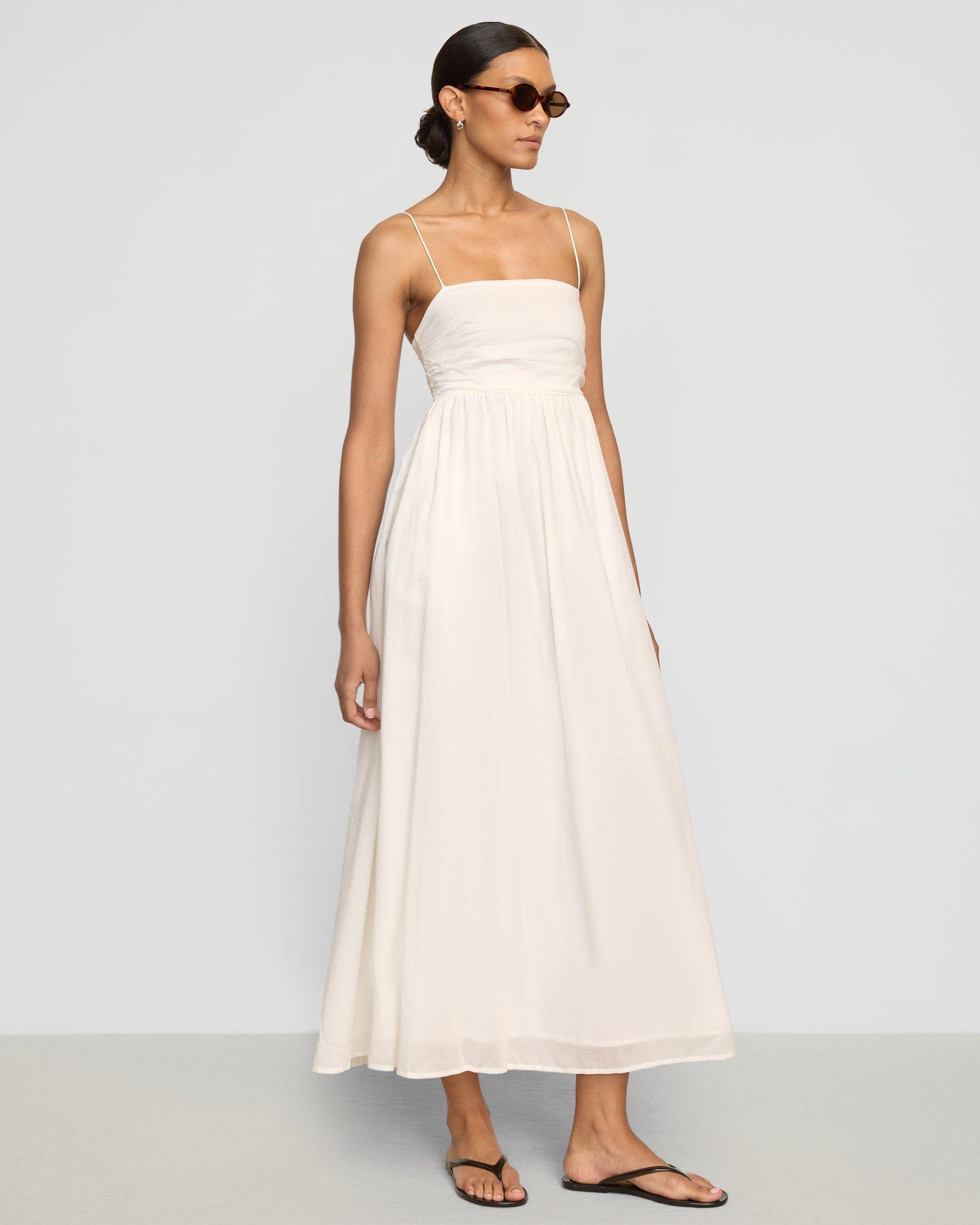 Aurora Ruched Organic Cotton Maxi Dress Product Image