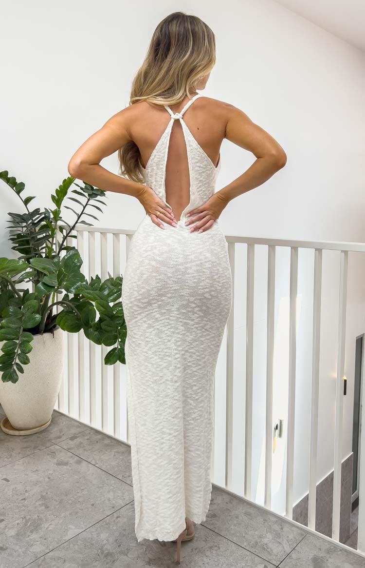 Emmalyn Cream Knit Midi Dress Product Image