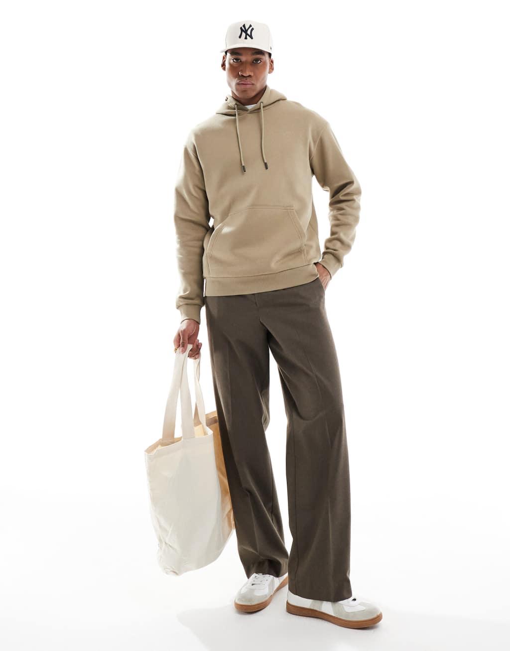 Jack & Jones oversized hoodie in beige Product Image