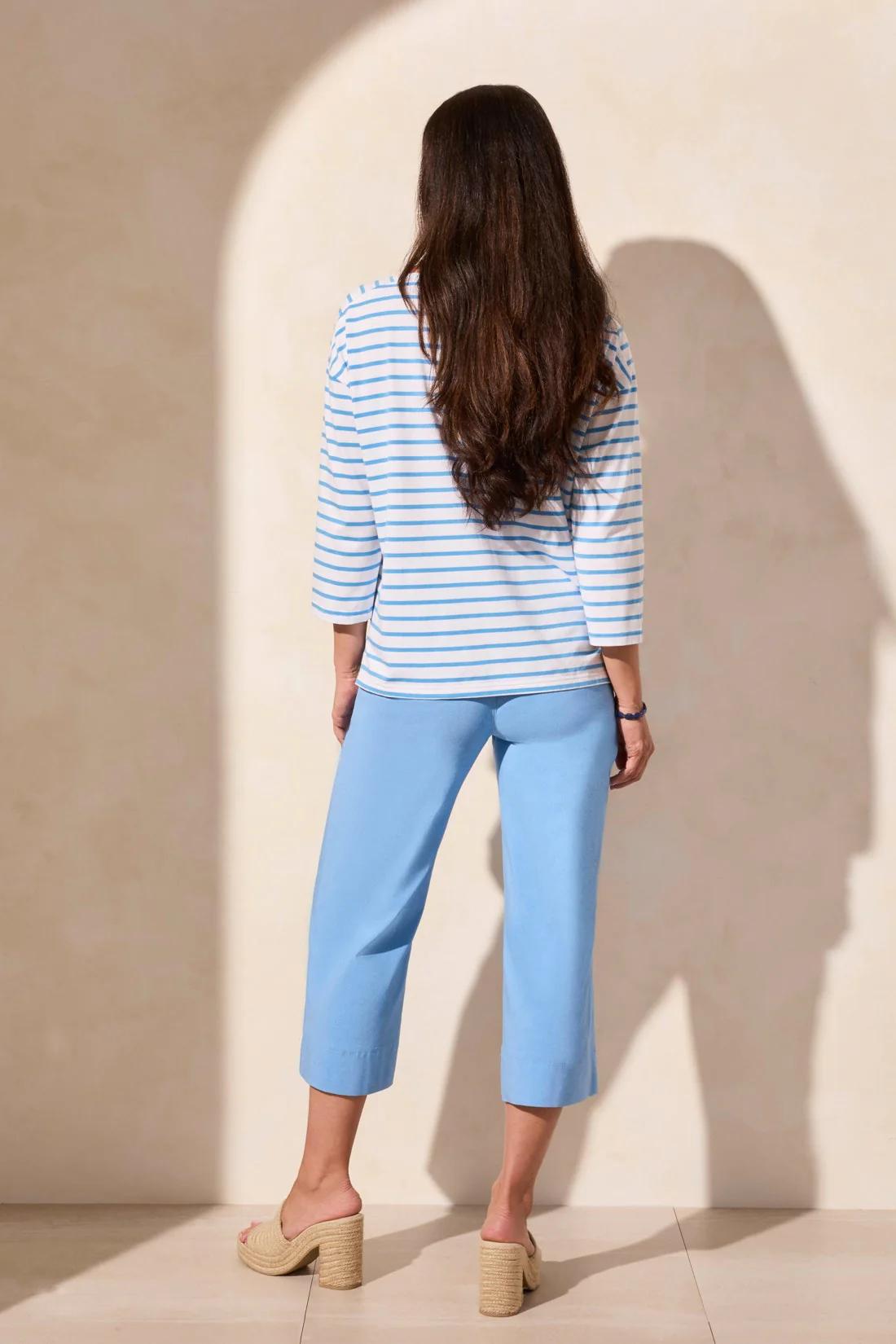 Stripe Jersey Boat Neck Top Product Image