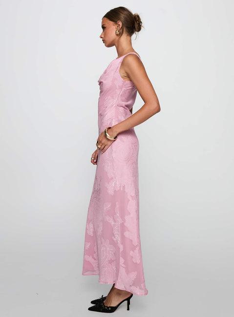 Brietta Cowl Maxi Dress Pink Product Image