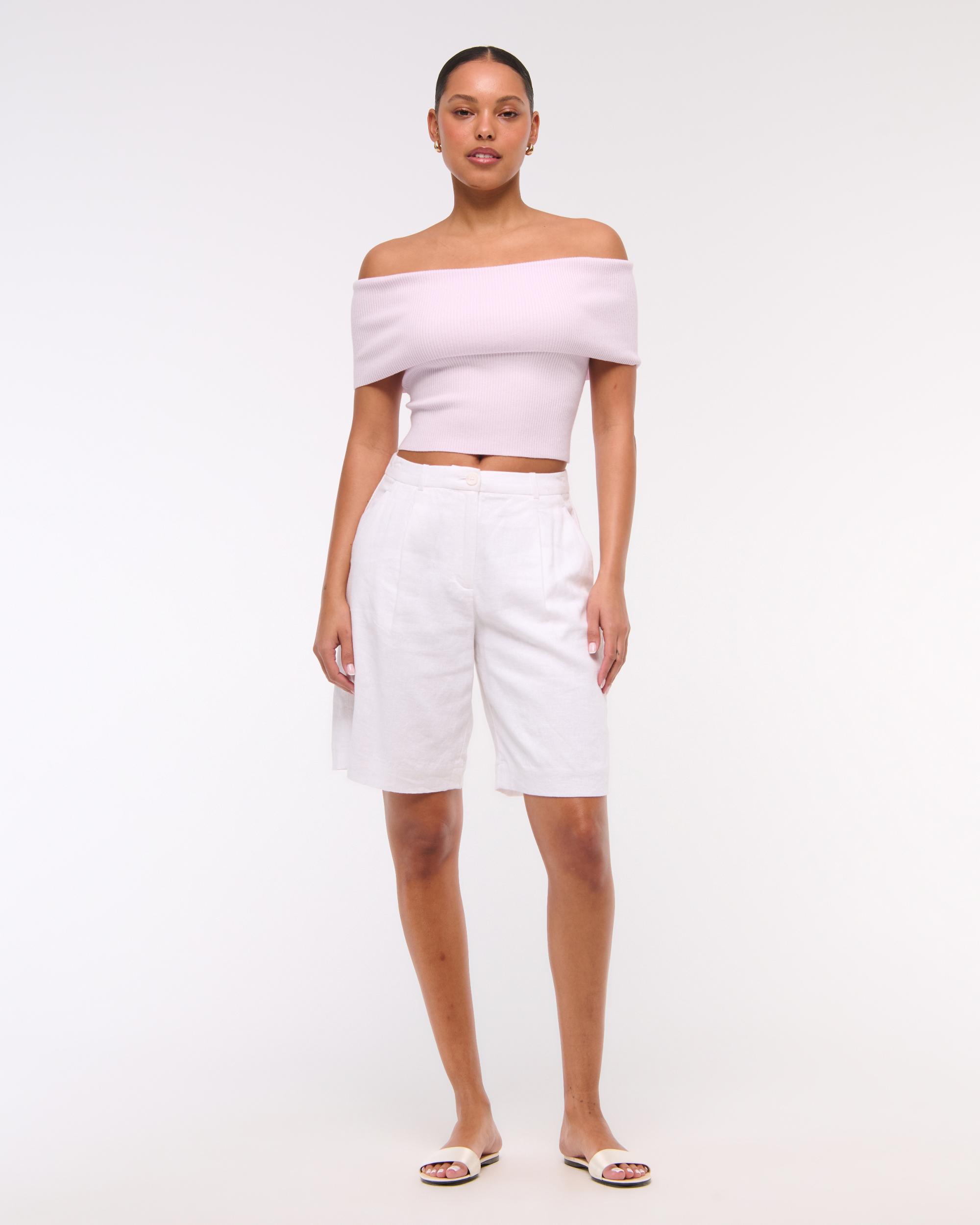 Foldover Off-The-Shoulder Sweater Top Product Image