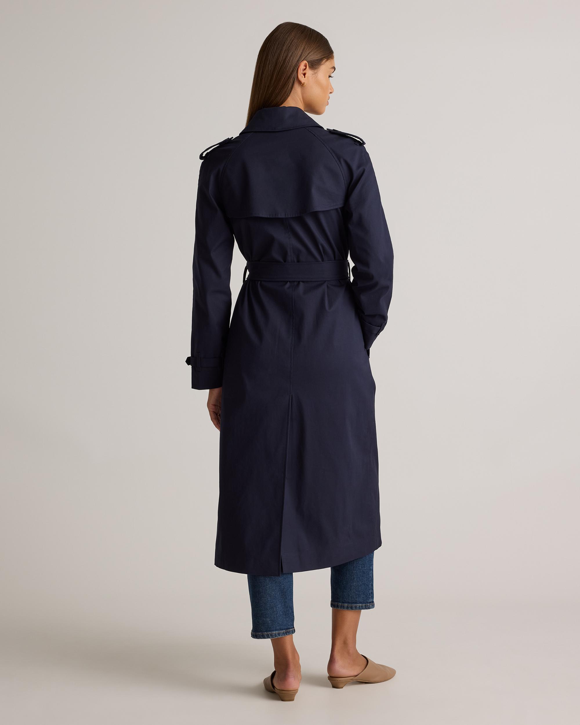 Quince | Women's Comfort Stretch Long Trench Coat Organic Cotton Product Image