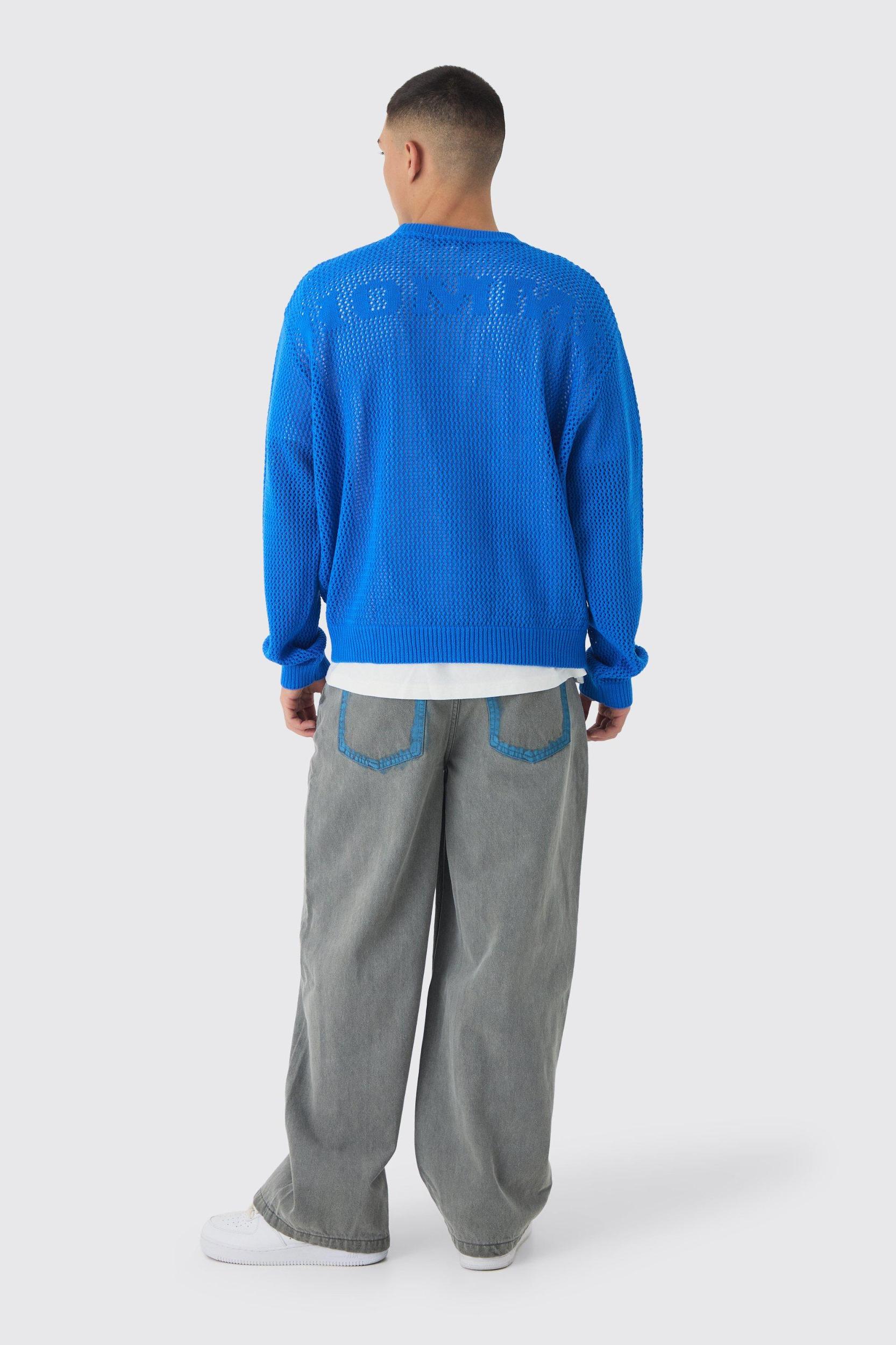 Baggy Rigid Bleached Seam Detail Denim Jeans | boohooMAN USA Product Image