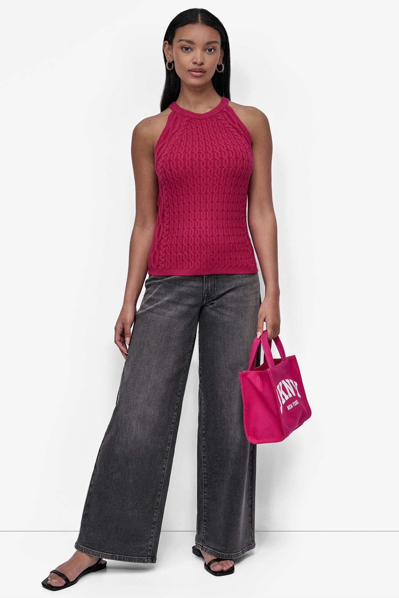 CABLE-KNIT HALTER-STYLE SWEATER Product Image