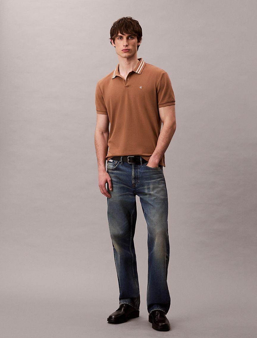 Monogram Logo Pique Tipped Classic Polo Shirt Product Image