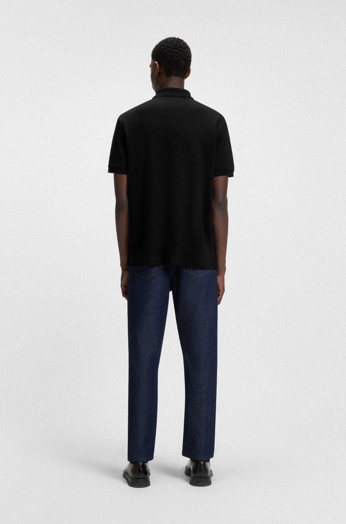 Mercerized-cotton polo shirt with double monogram Product Image