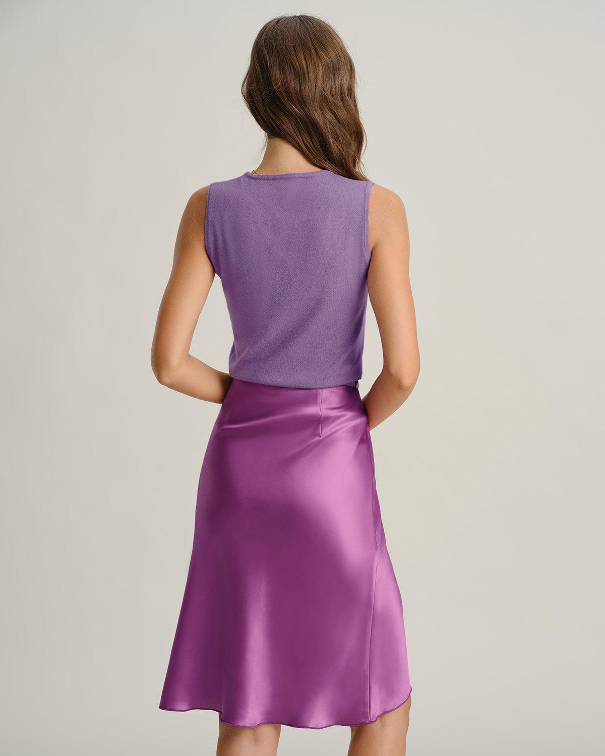 Purple Knee Length Straight Skirt Product Image