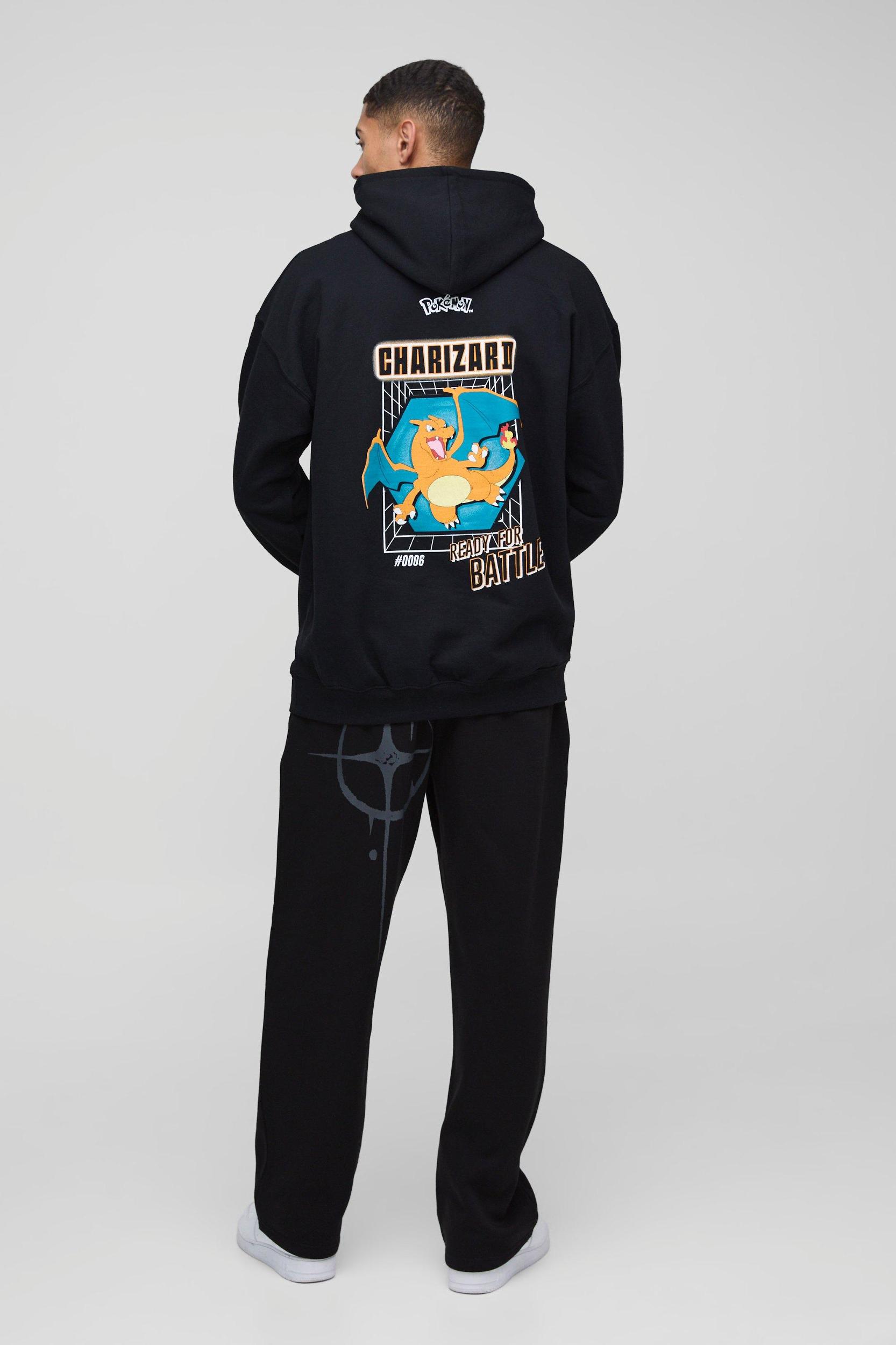 Oversized Charizard Pokemon Graphic License Hoodie | boohooMAN USA Product Image