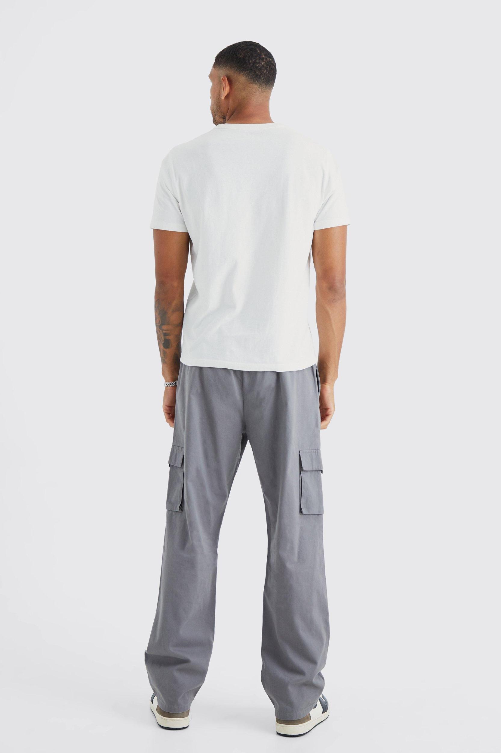 Tall Elastic Waist Relaxed Fit Buckle Cargo Sweatpants | boohooMAN USA Product Image