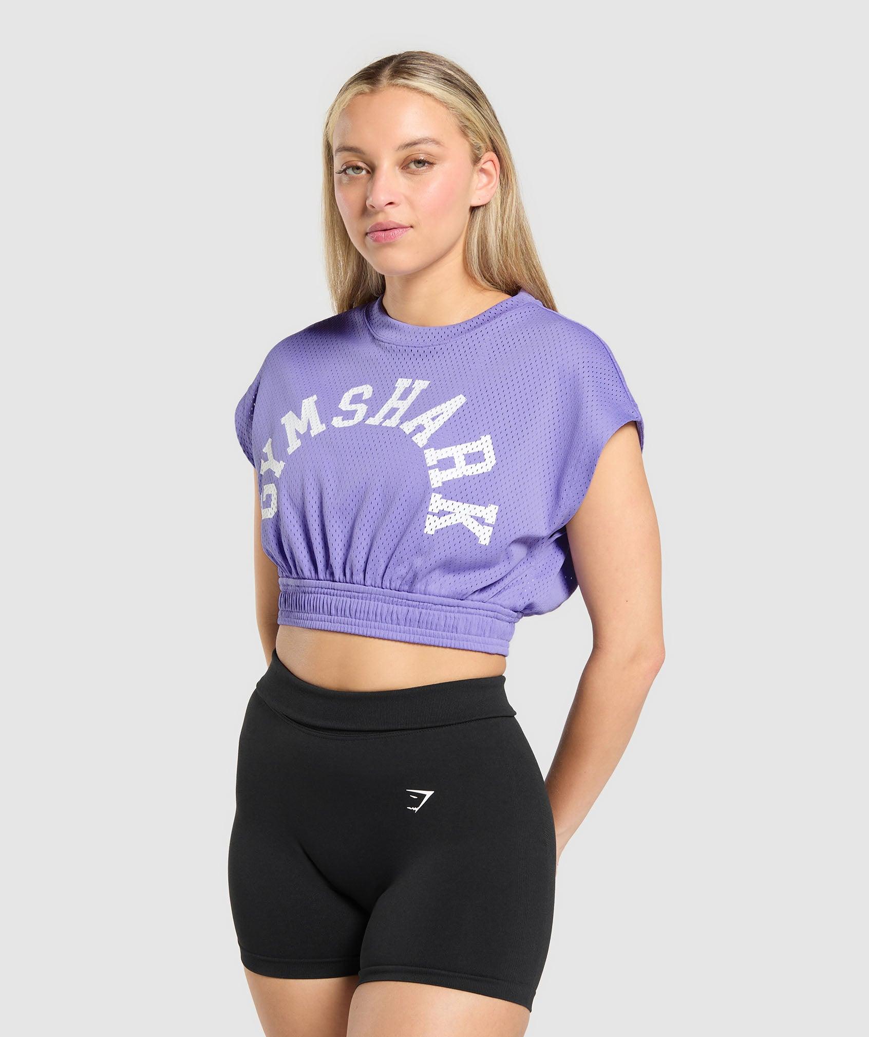 Mesh Graphic Crop Top Product Image