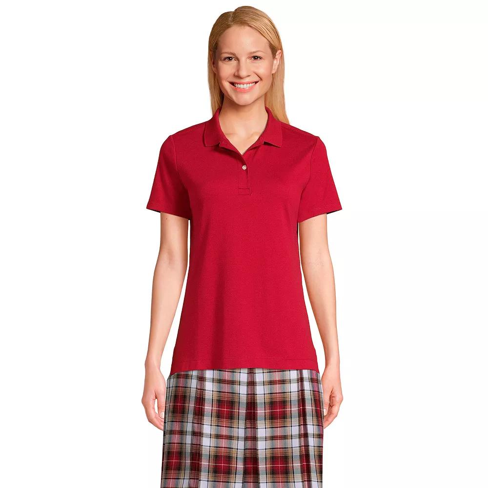 Women's Lands' End School Uniform Short Sleeve Interlock Polo Shirt,  Product Image
