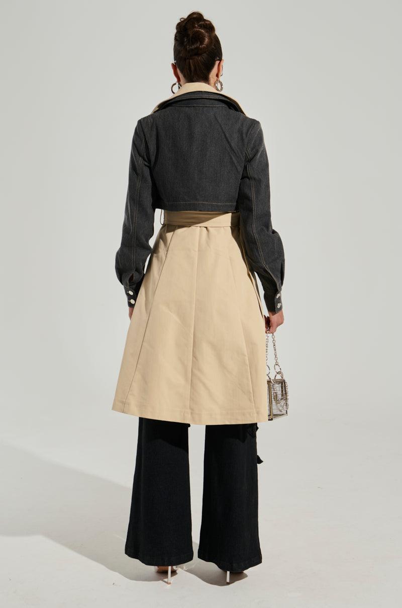 RUSH STREET DENIM OVERLAY TRENCH Product Image