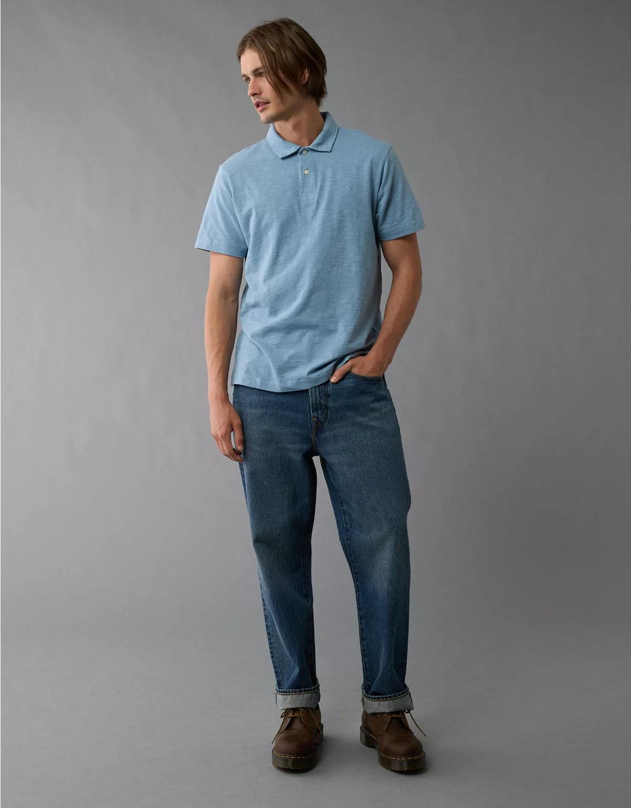 AE Slub Polo Shirt Product Image