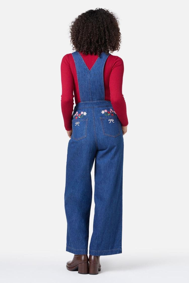 Flower Bow Embroidered Overall Product Image
