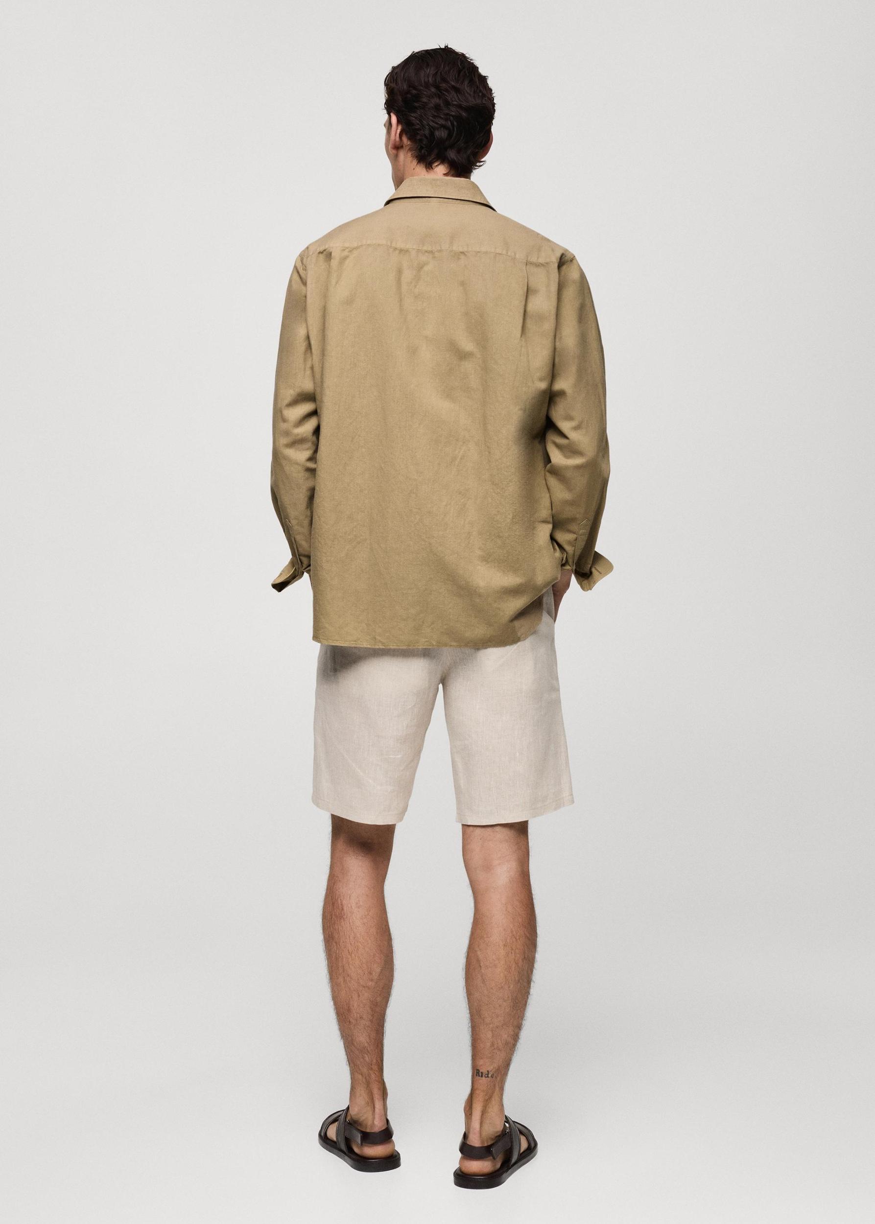 Classic-fit linen-blend shirt - Men | MANGO USA Product Image