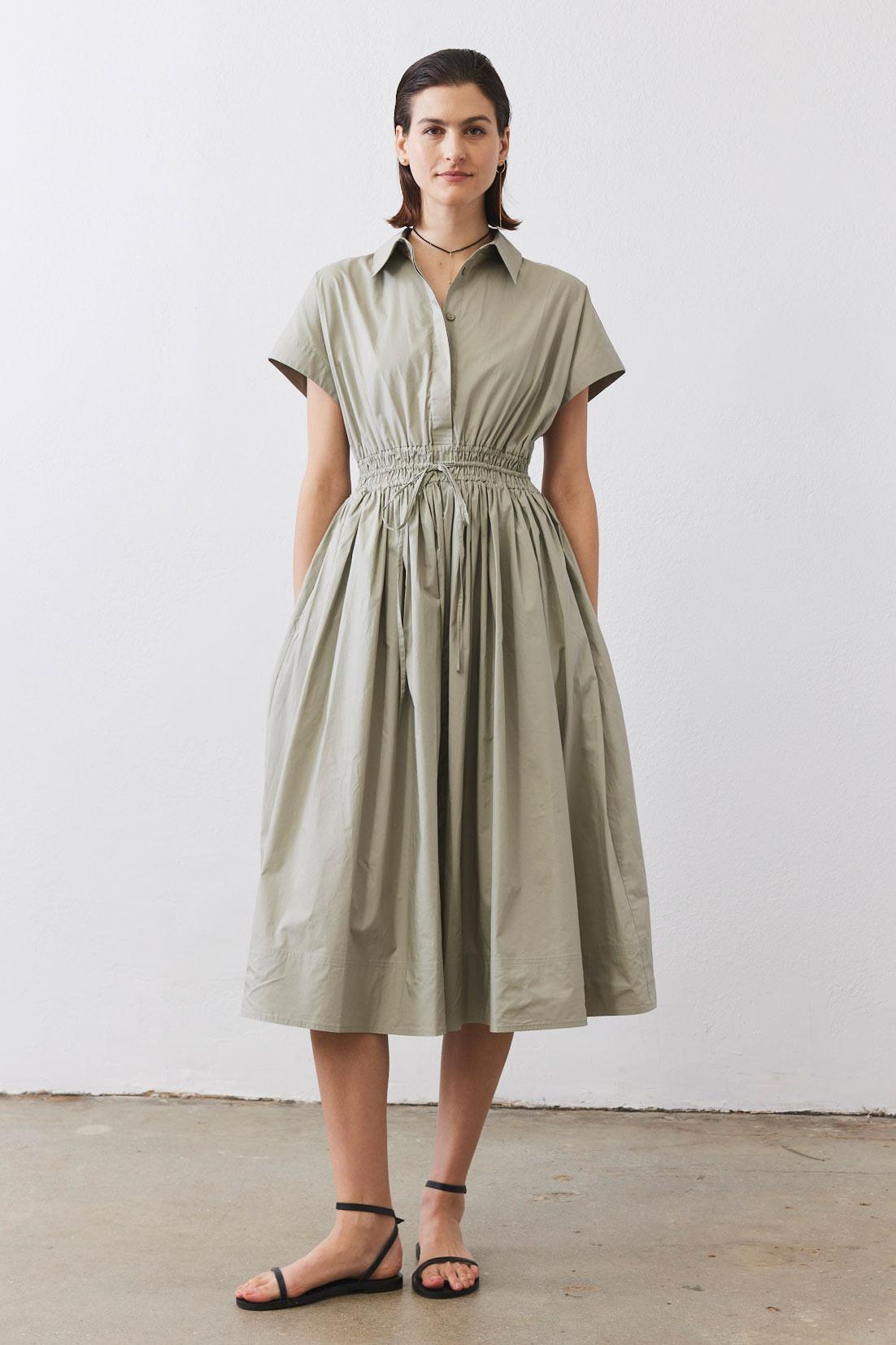 Cinched Waist Shirt Dress Product Image