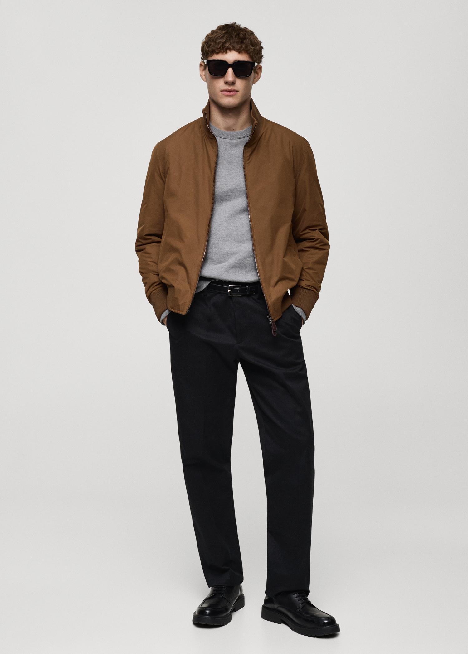 Water-repellent quilted bomber jacket - Men | MANGO USA Product Image