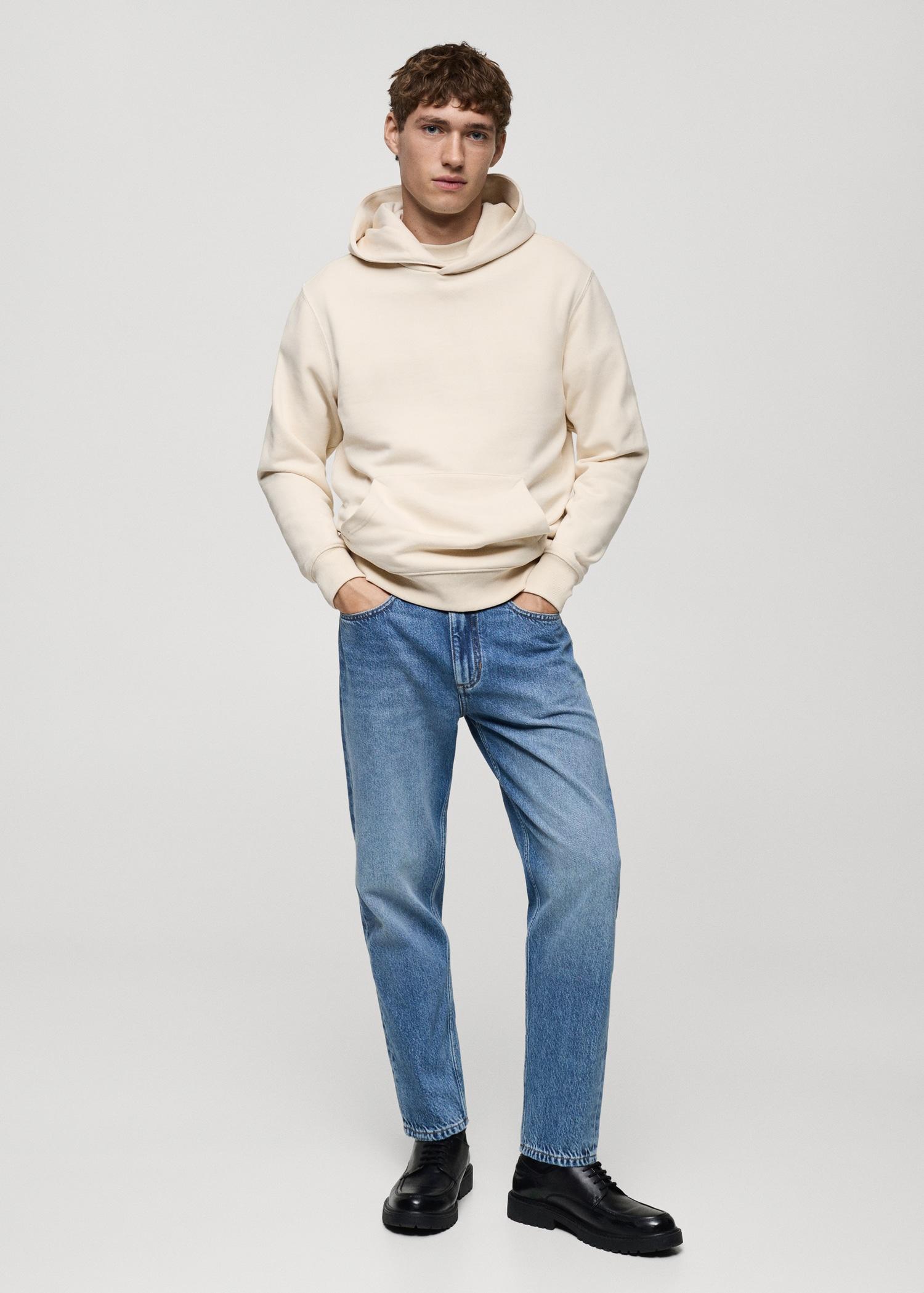 Hoodie cotton sweatshirt - Men | MANGO USA Product Image