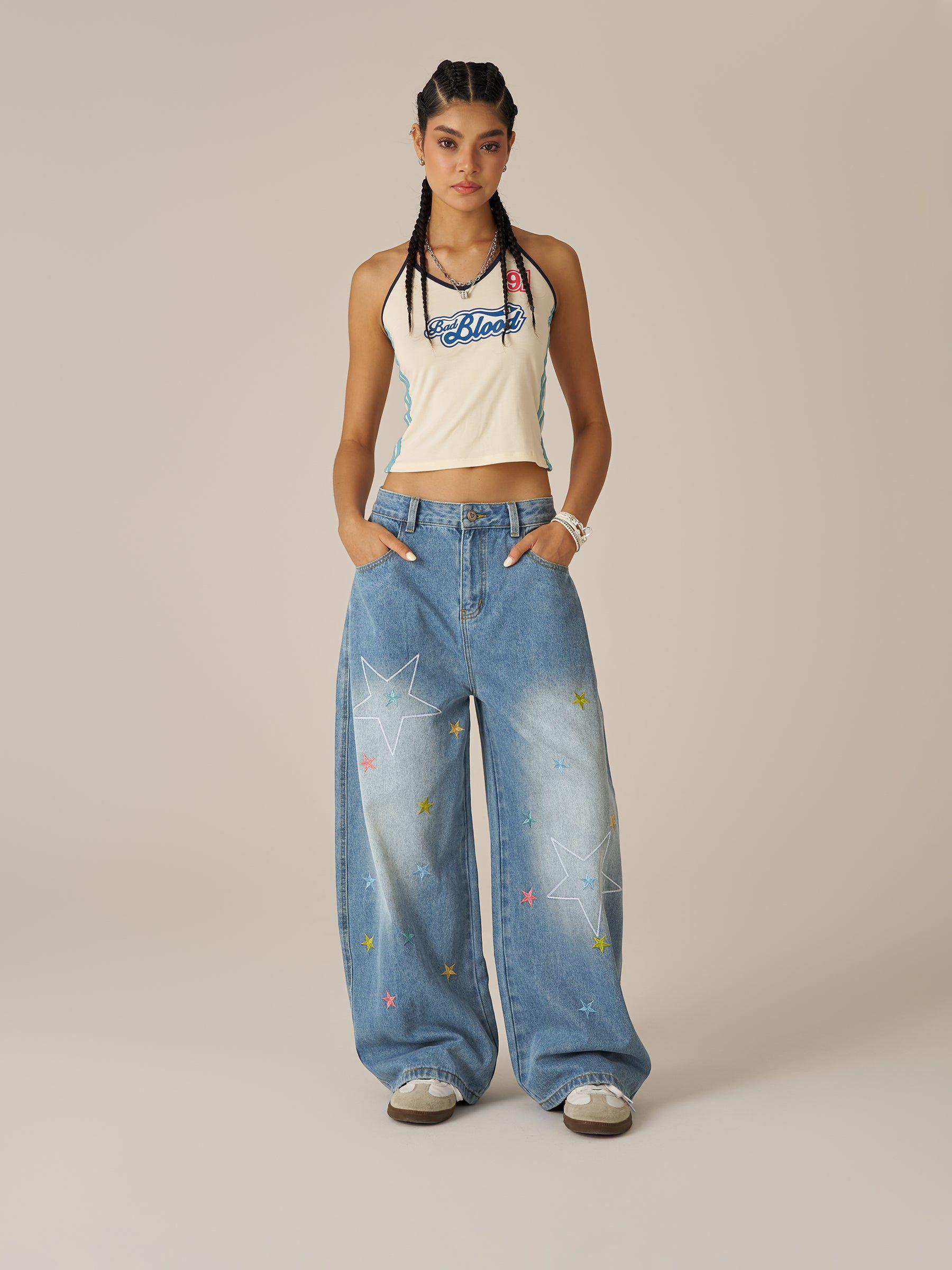 Aelfric Eden Baggy Barrel  Colorful Star Jeans Product Image