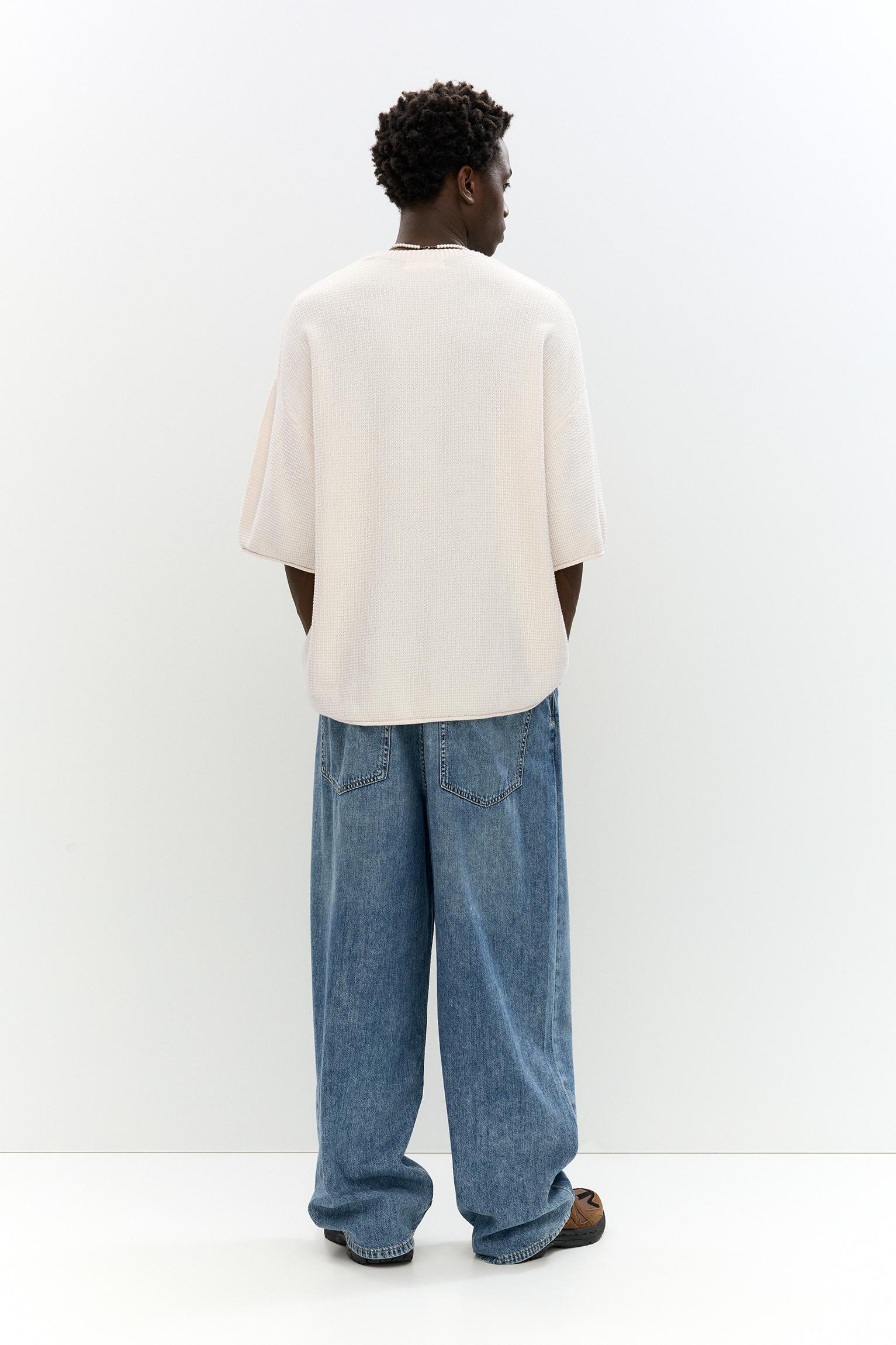 Waffle-knit boxy-fit T-shirt Product Image