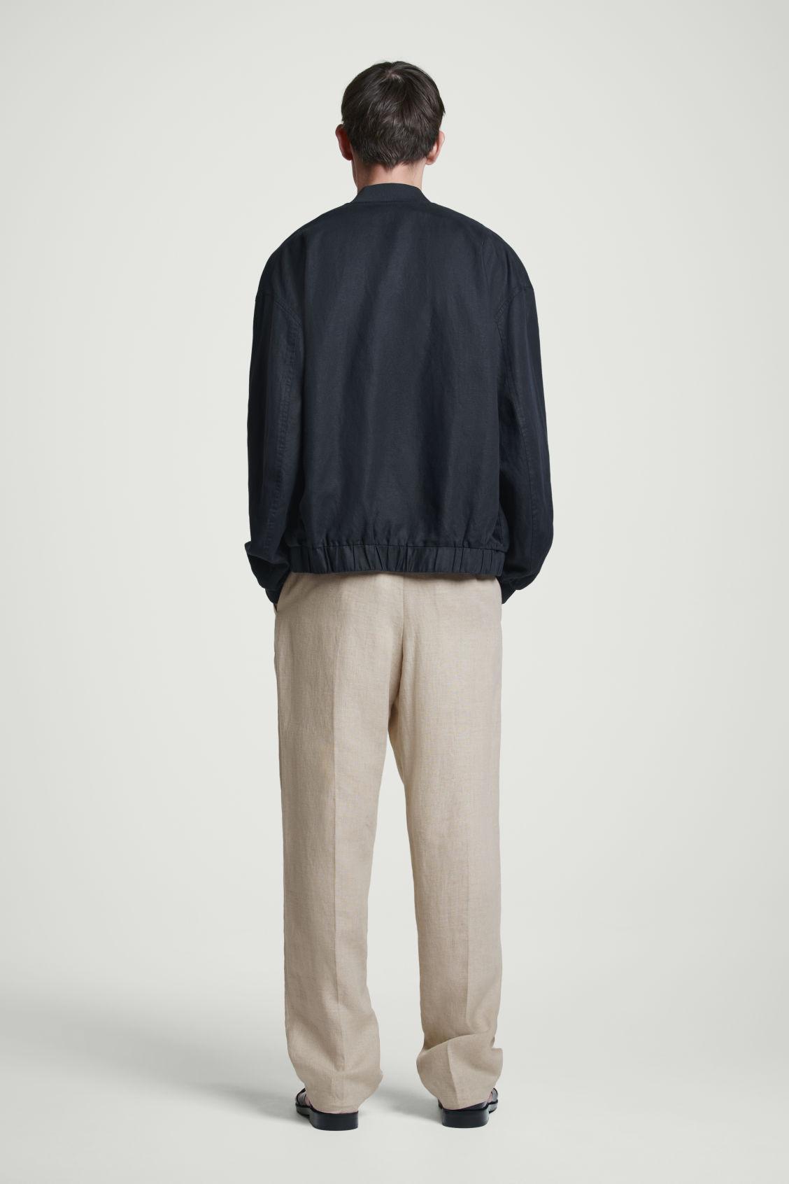 LINEN BOMBER JACKET Product Image