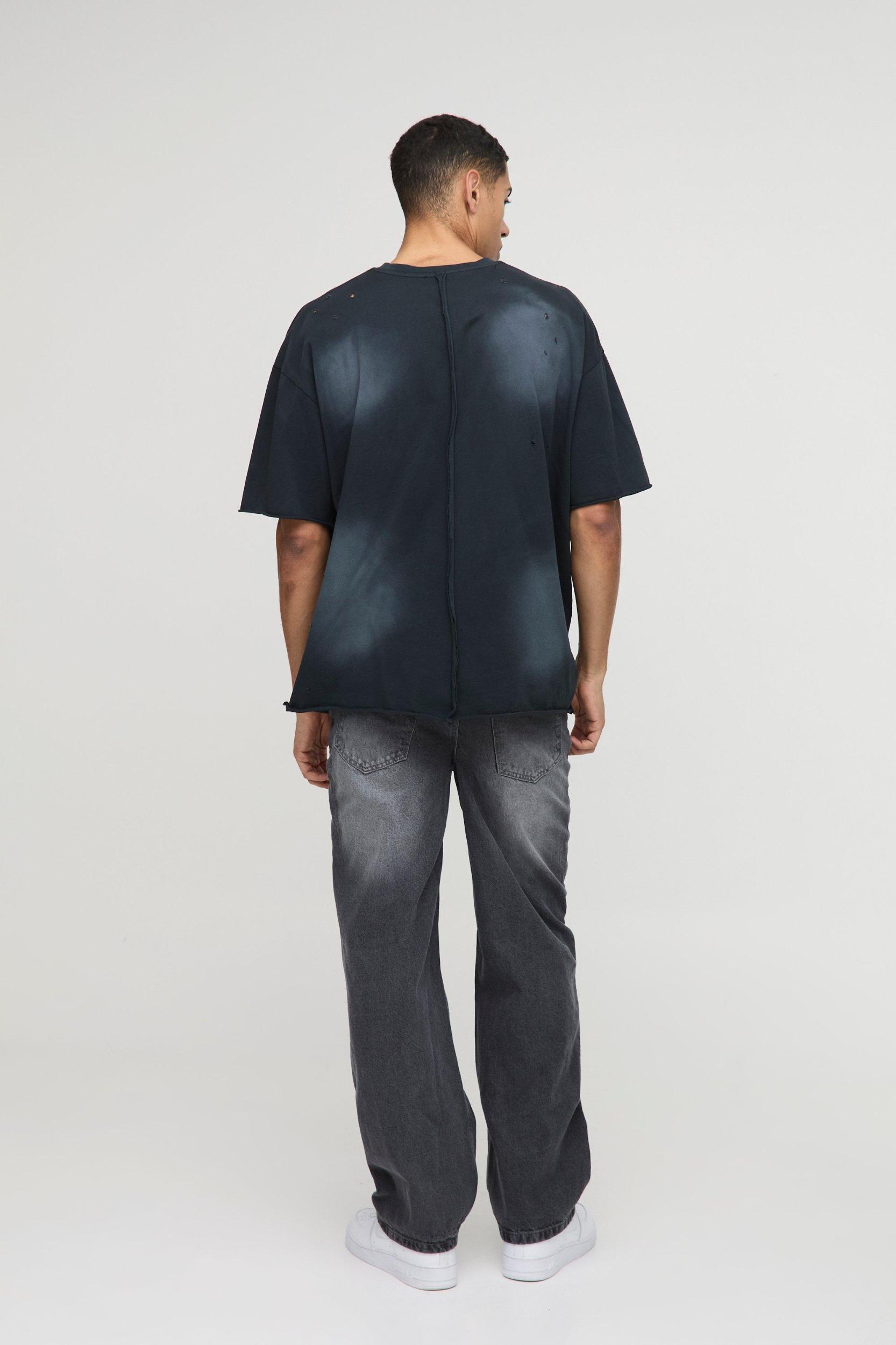 Relaxed Rigid Carpenter Strap Washed Denim Jeans | boohooMAN USA Product Image