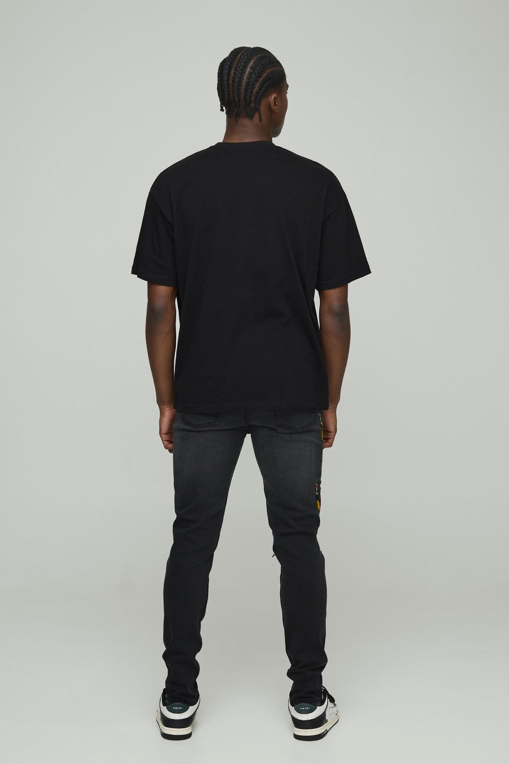 Skinny Applique Ripped Jeans | boohooMAN USA Product Image