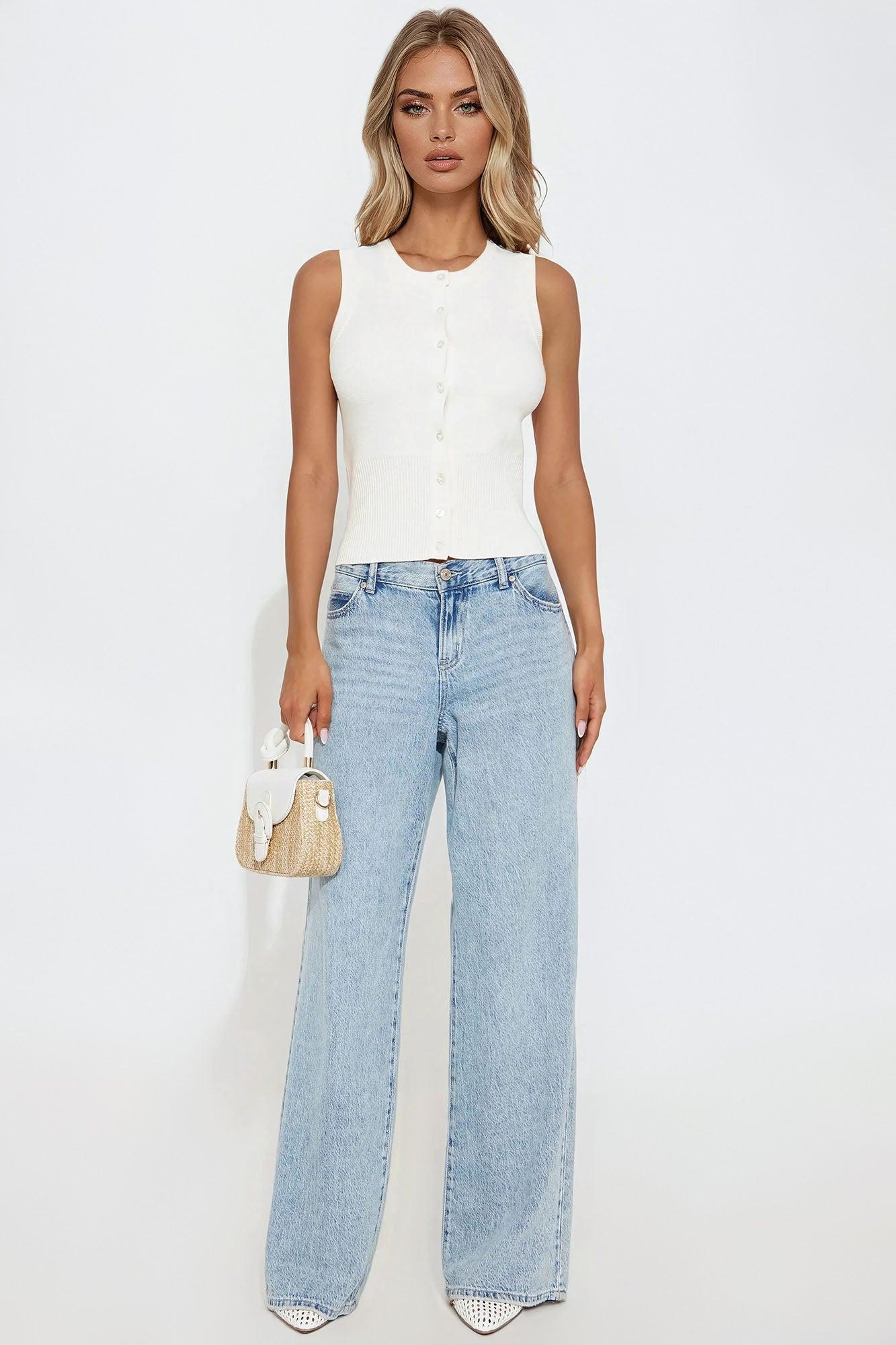 Another Day Sweater Vest - Ivory Female Product Image