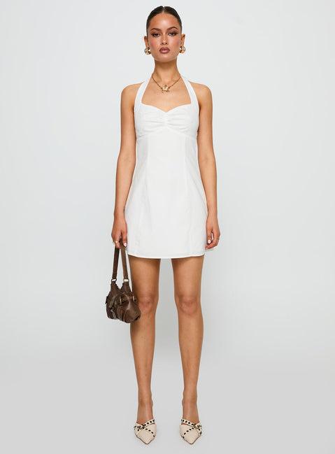Journey On Halter Mini Dress White Product Image