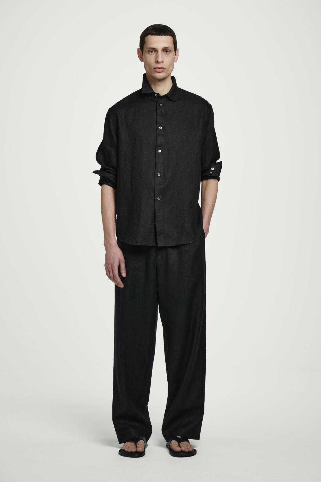 RELAXED LINEN LONG-SLEEVED SHIRT Product Image