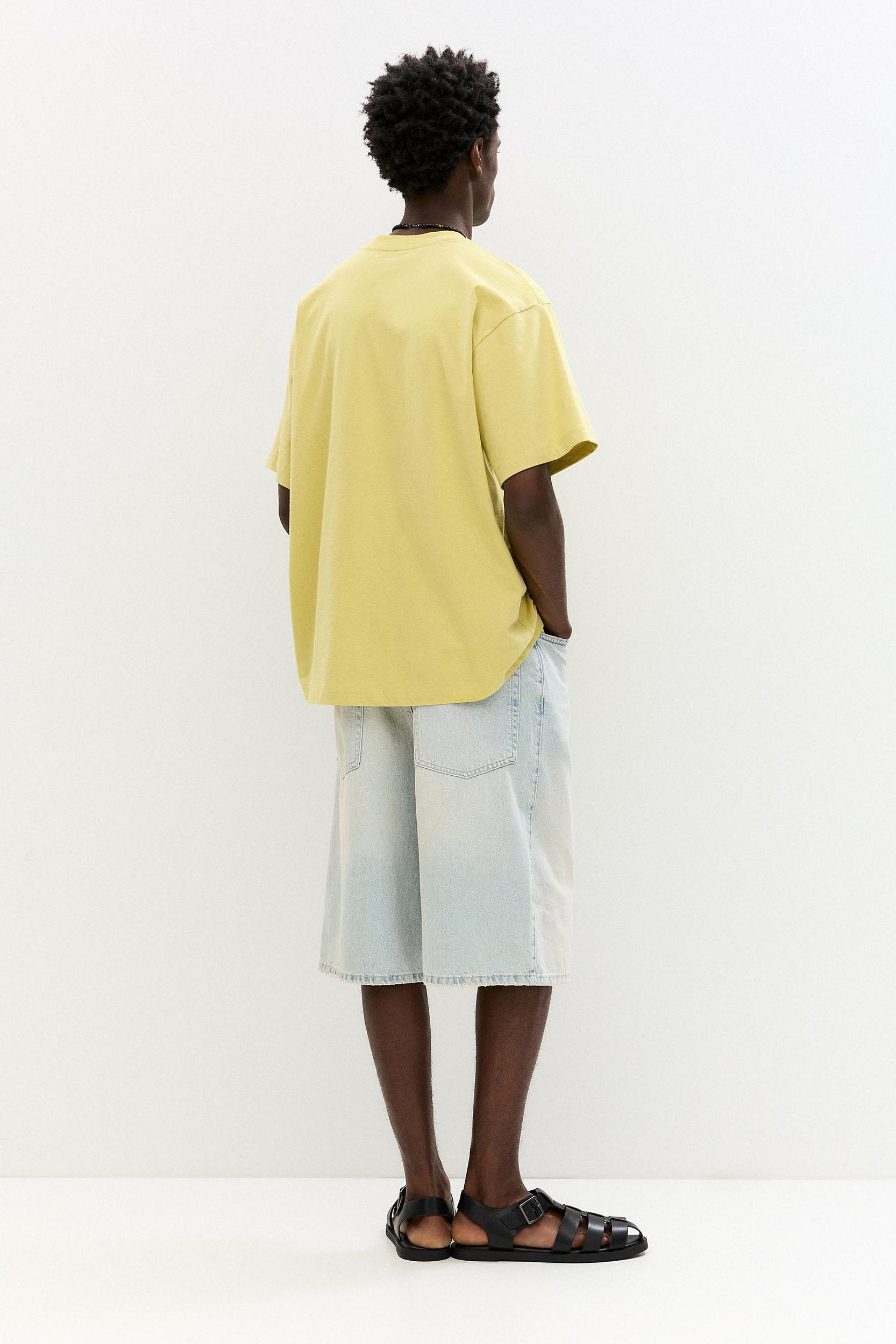 Yellow T-shirt with embroidery Product Image