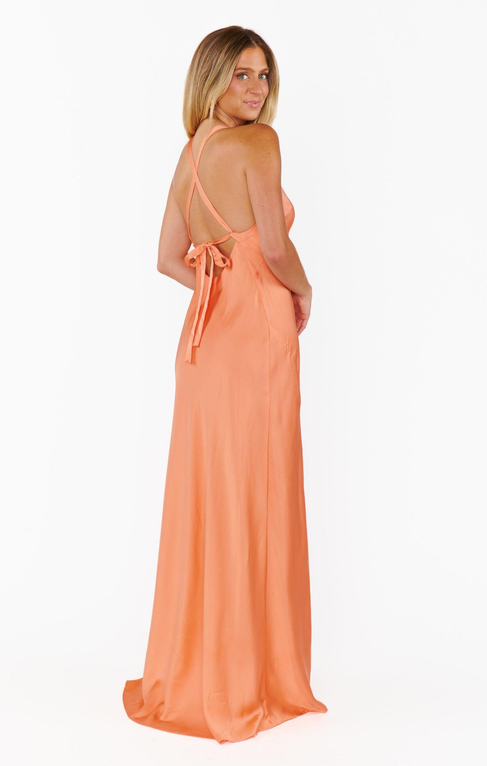 Anderson Maxi Dress ~ Cantaloupe Luxe Satin Product Image